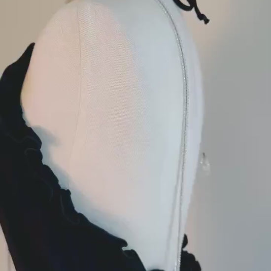 Vintage Albert CAPRARO Ruffled Halter Maxi  Dress Gown