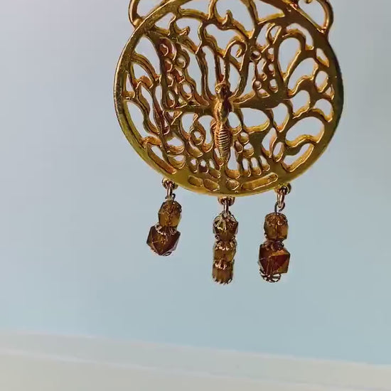 70s Signed Alexis Kirk Gold Massive Butterfly Pendant
