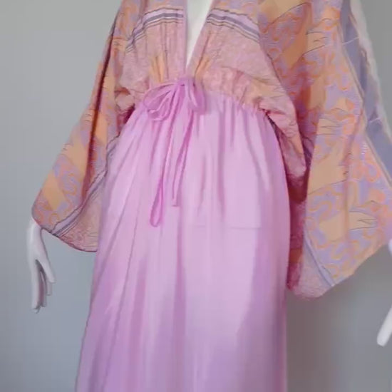 70s Zandra Rhodes Printed Caftan Dress