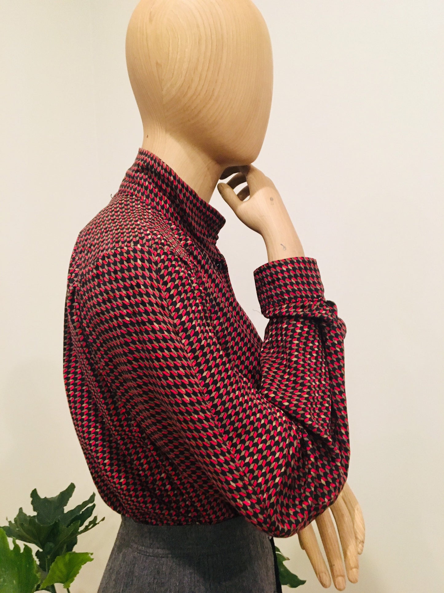 80s Silk Blouse / Vintage Don Sayres / RARE Silk Print Blouse