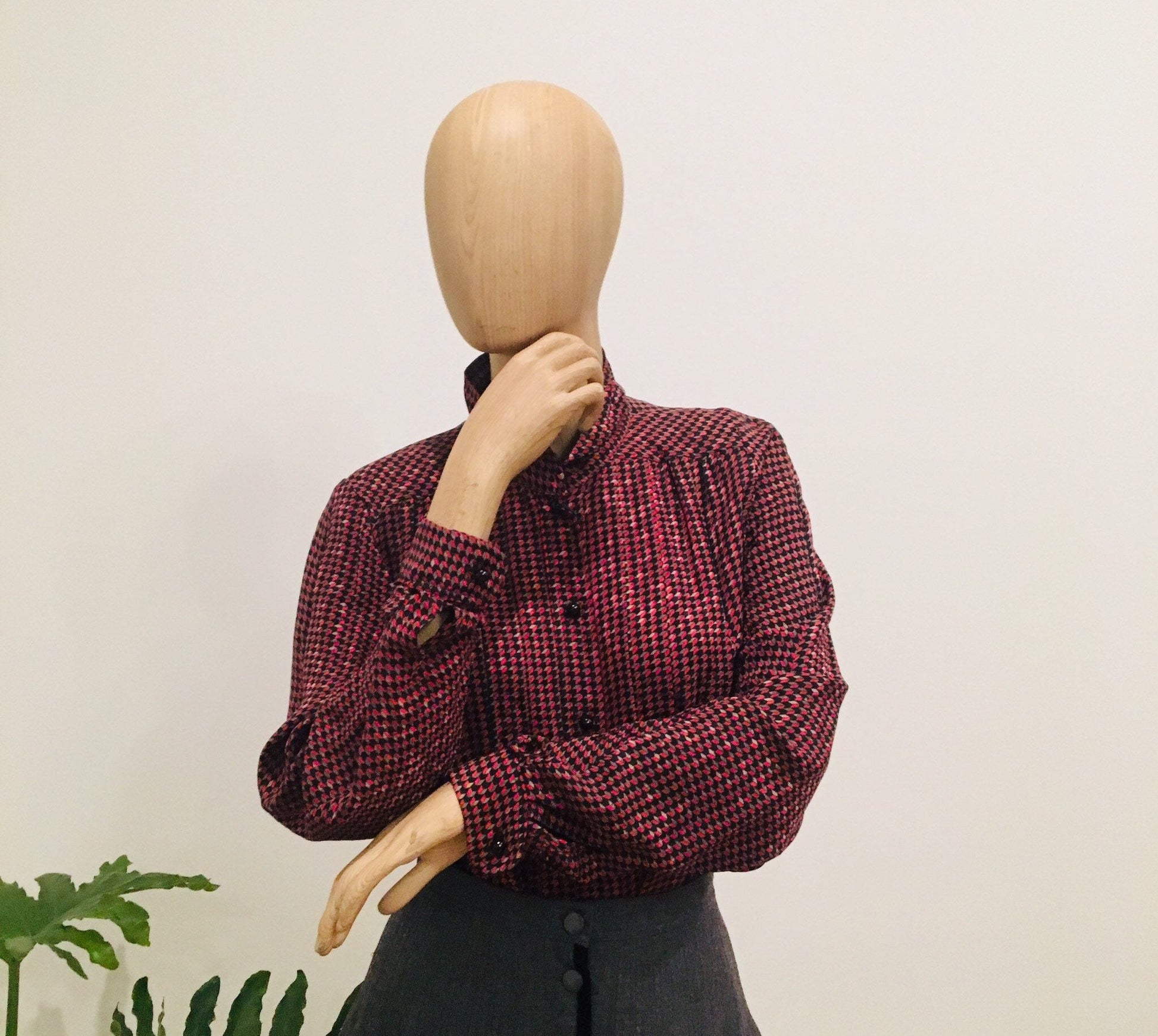 80s Silk Blouse / Vintage Don Sayres / RARE Silk Print Blouse