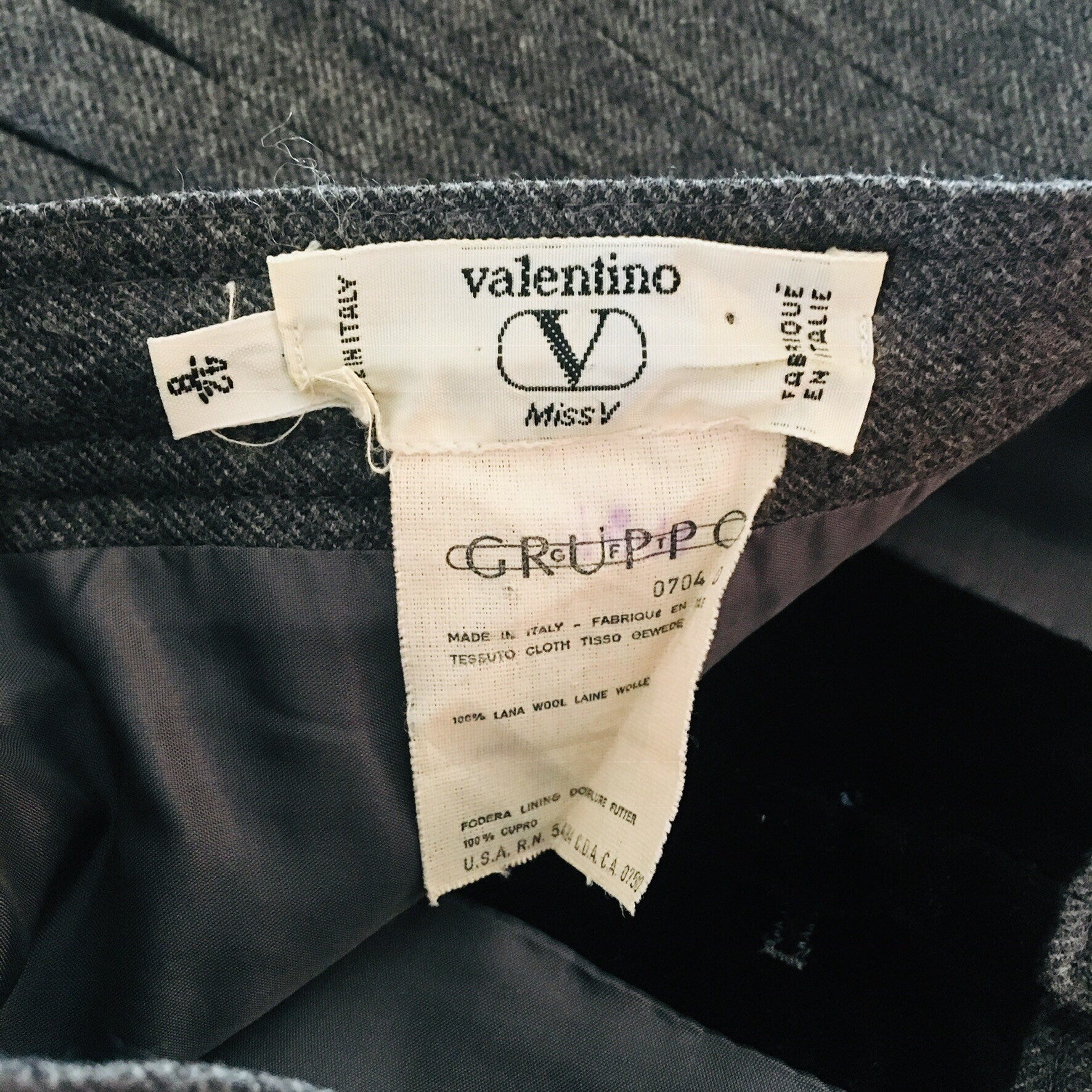 Vintage Valentino Fit and Flare Pleated Front Button Over The Knee Skirt