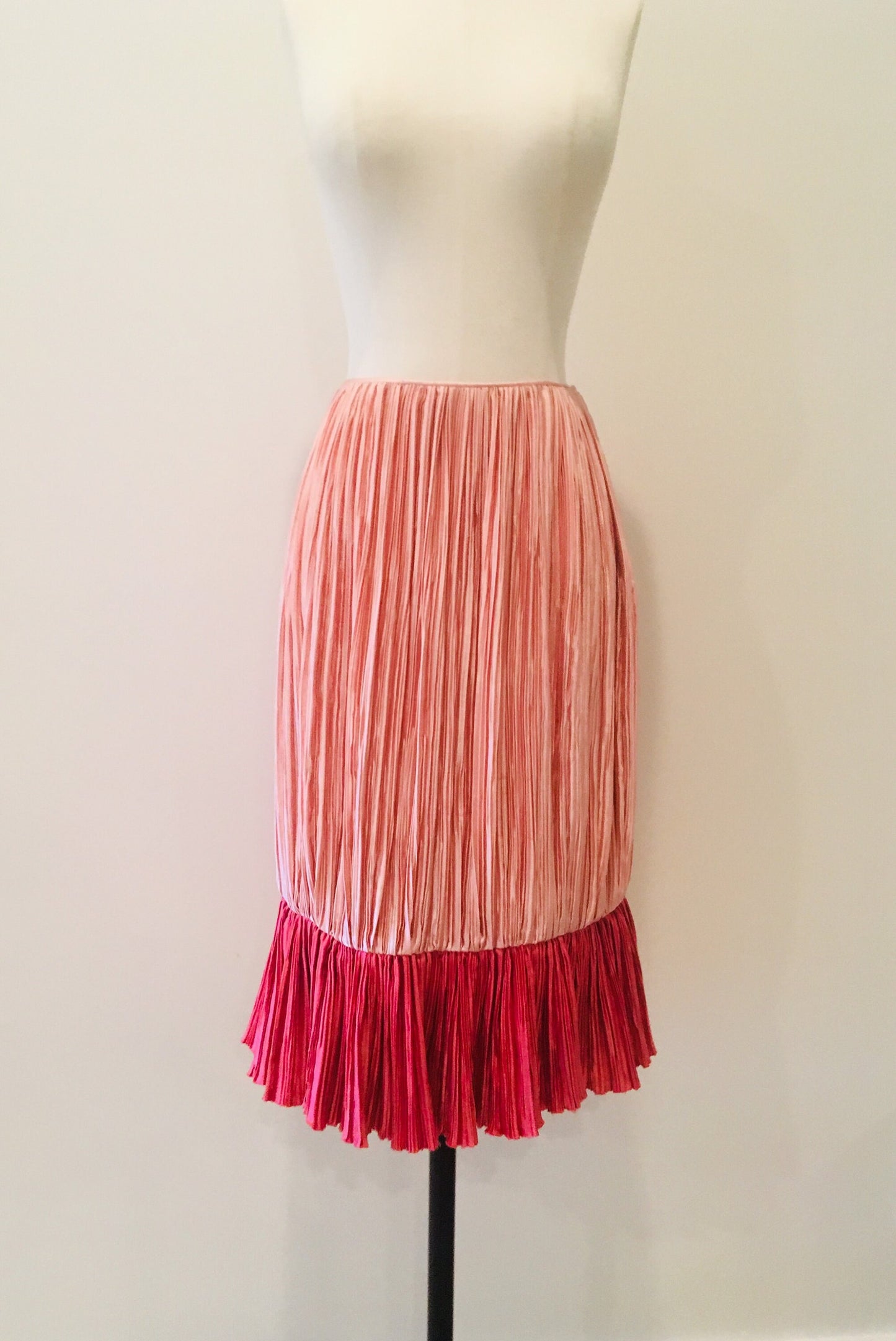 Mary McFadden Pleated Skirt / Mary McFadden Pleated Skirt / 80s Couture Skirt /Pink Pleated Skirt