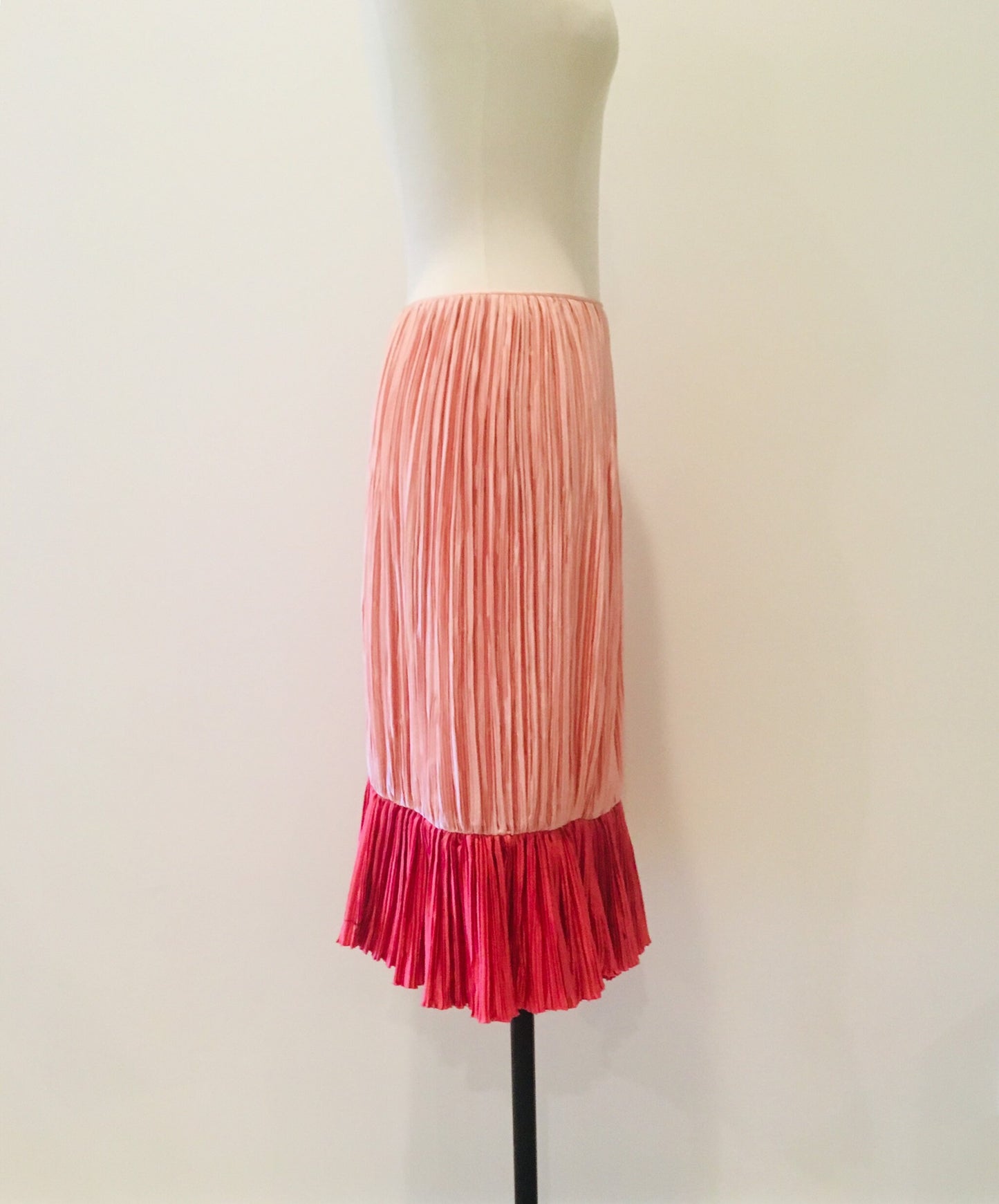 Mary McFadden Pleated Skirt / Mary McFadden Pleated Skirt / 80s Couture Skirt /Pink Pleated Skirt