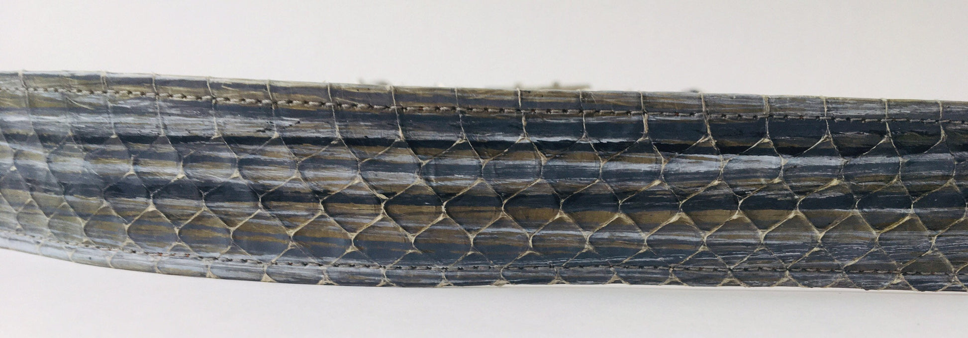 Vintage Snake Skin Belt / Oversized Buckle / Grey Snake Skin Belt /Adjustable Belt