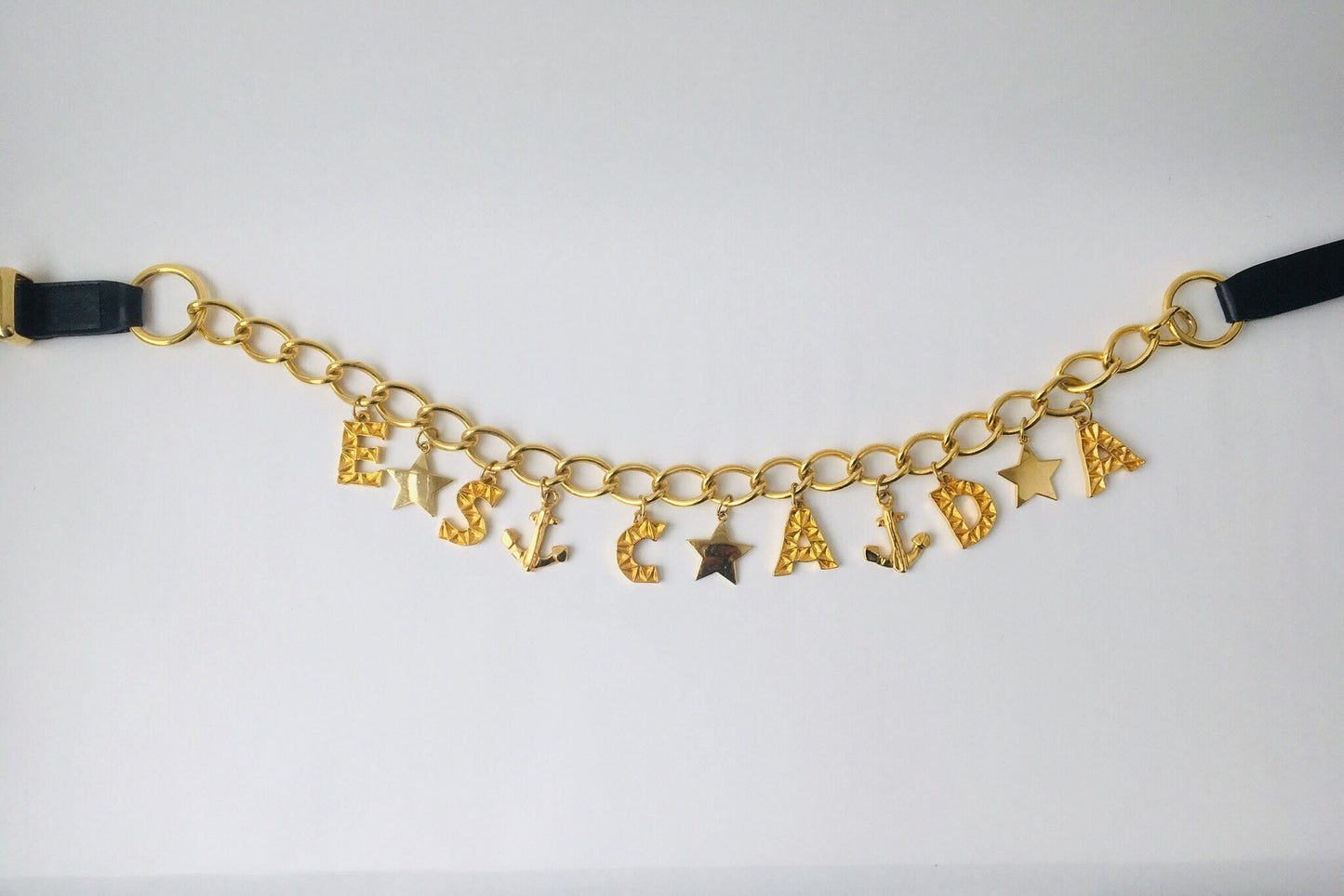 Escada Chain Gold Belt / Nautical Belt / 80s Escada Belt / Couture Belt / Gold Chain Belt