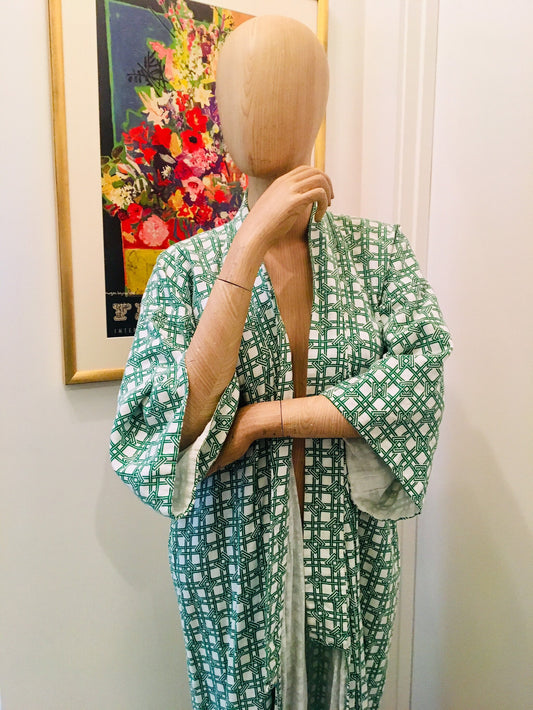 Vintage Cotton Kimono / Unisex Kimono / 70s Kimono