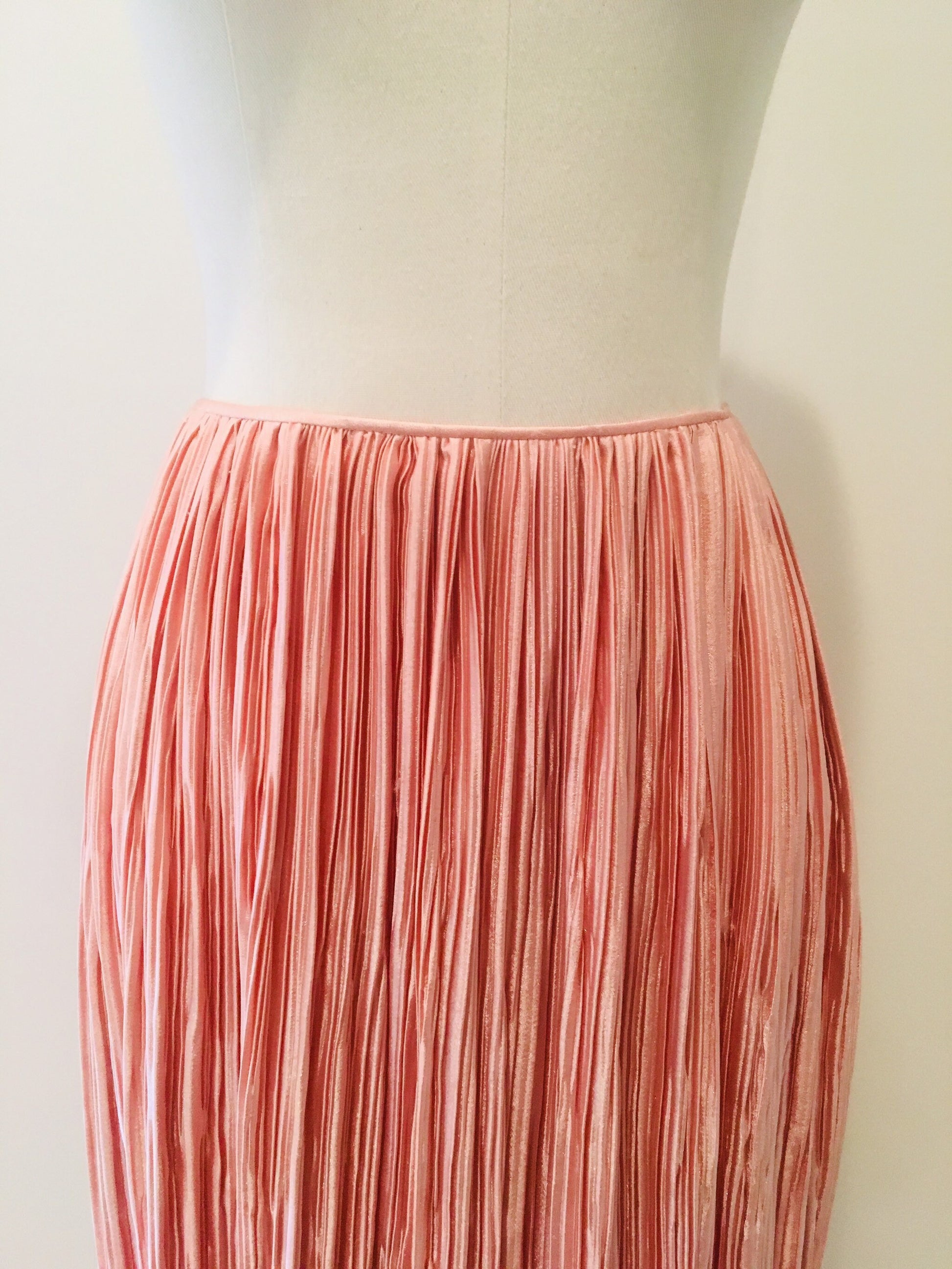 Mary McFadden Pleated Skirt / Mary McFadden Pleated Skirt / 80s Couture Skirt /Pink Pleated Skirt