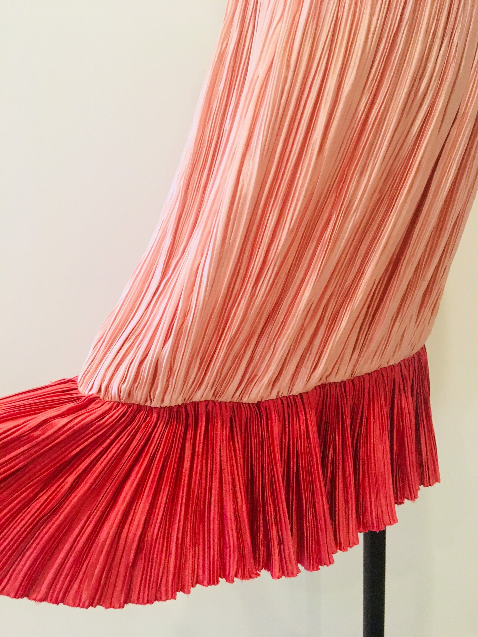 Mary McFadden Pleated Skirt / Mary McFadden Pleated Skirt / 80s Couture Skirt /Pink Pleated Skirt