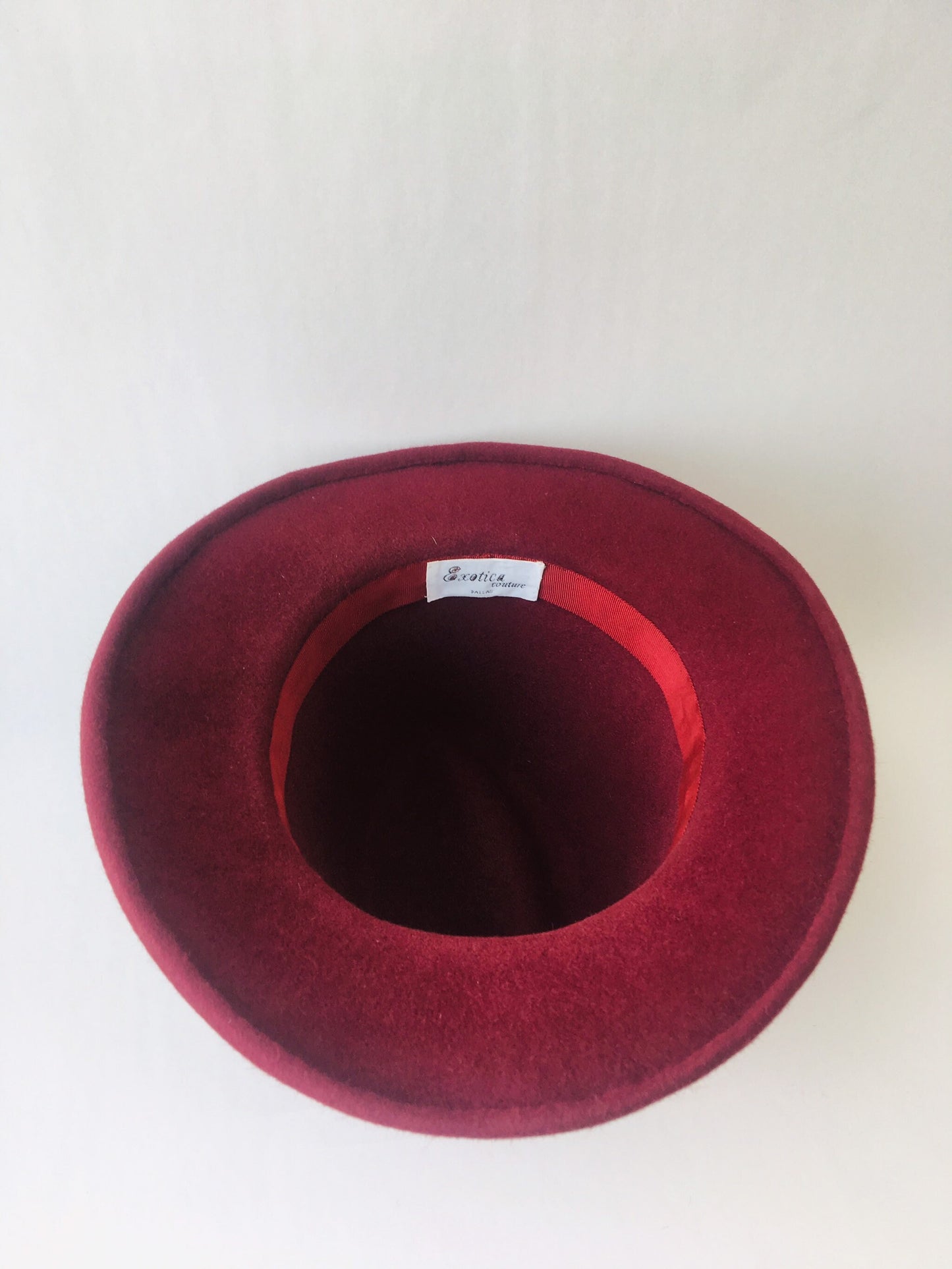 Vintage Burgundy Wool Homburg Hat / Wool Homburg Hat / Burgundy Wool Hat