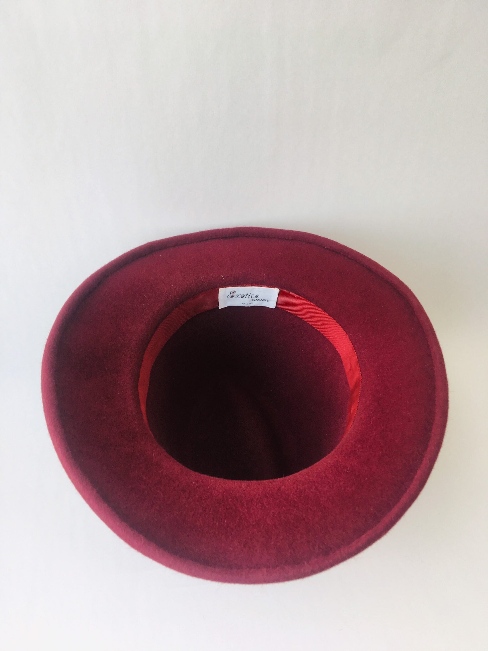 Vintage Burgundy Wool Homburg Hat / Wool Homburg Hat / Burgundy Wool Hat