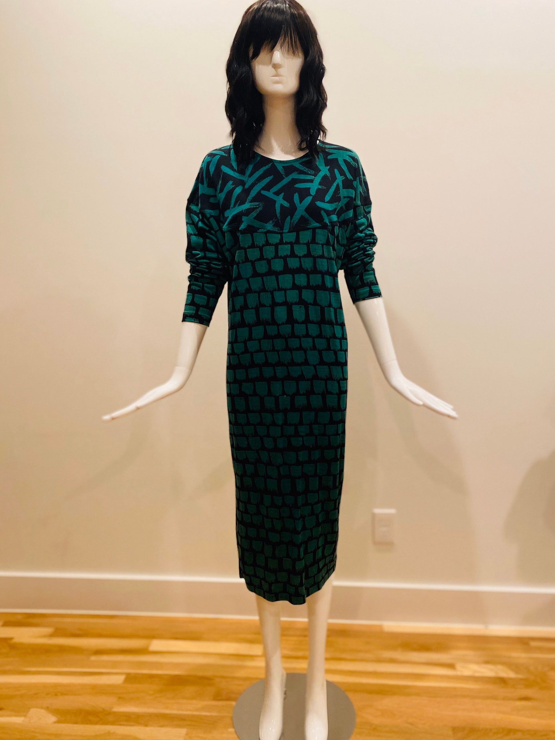 70s Missoni / Cocoon Dress / Pop Art Dress / Vintage Missoni / Vintage Green and Black Dress / Grunge Style