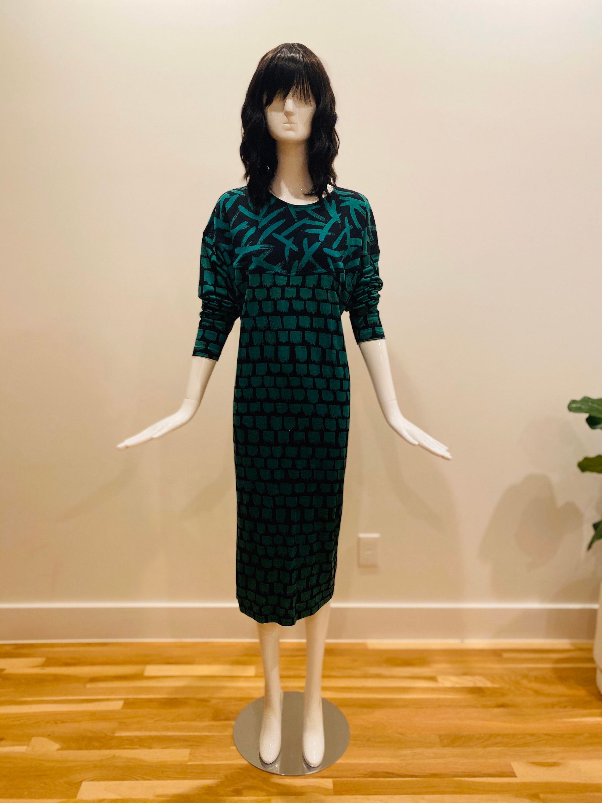 70s Missoni / Cocoon Dress / Pop Art Dress / Vintage Missoni / Vintage Green and Black Dress / Grunge Style