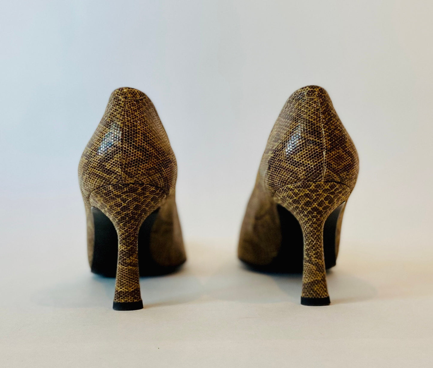 80s YSL Python Print Sexy High Heels Size 8