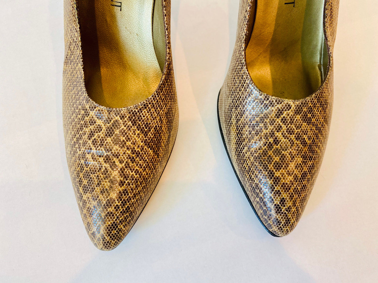 80s YSL Python Print Sexy High Heels Size 8