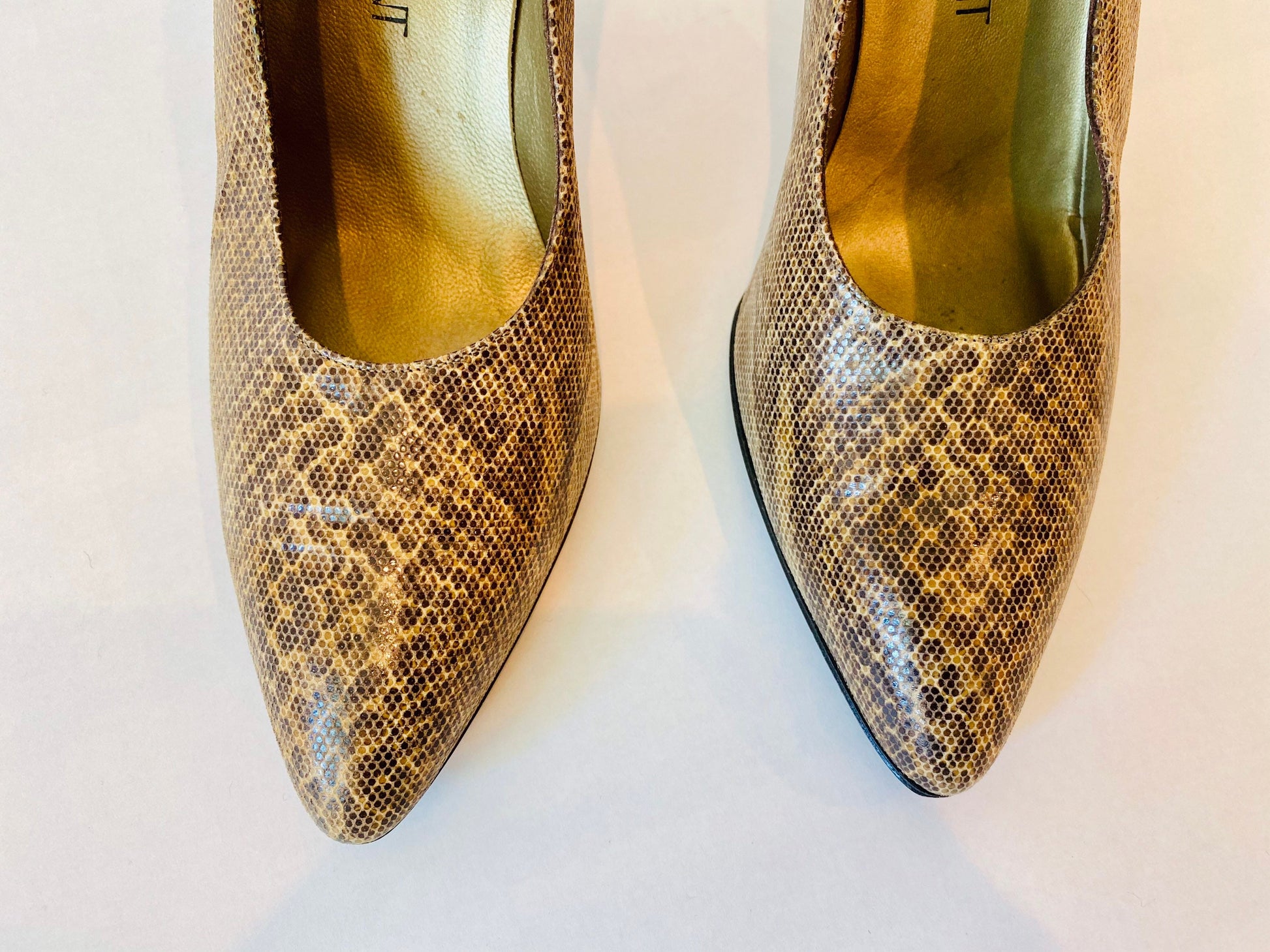 80s YSL Python Print Sexy High Heels Size 8