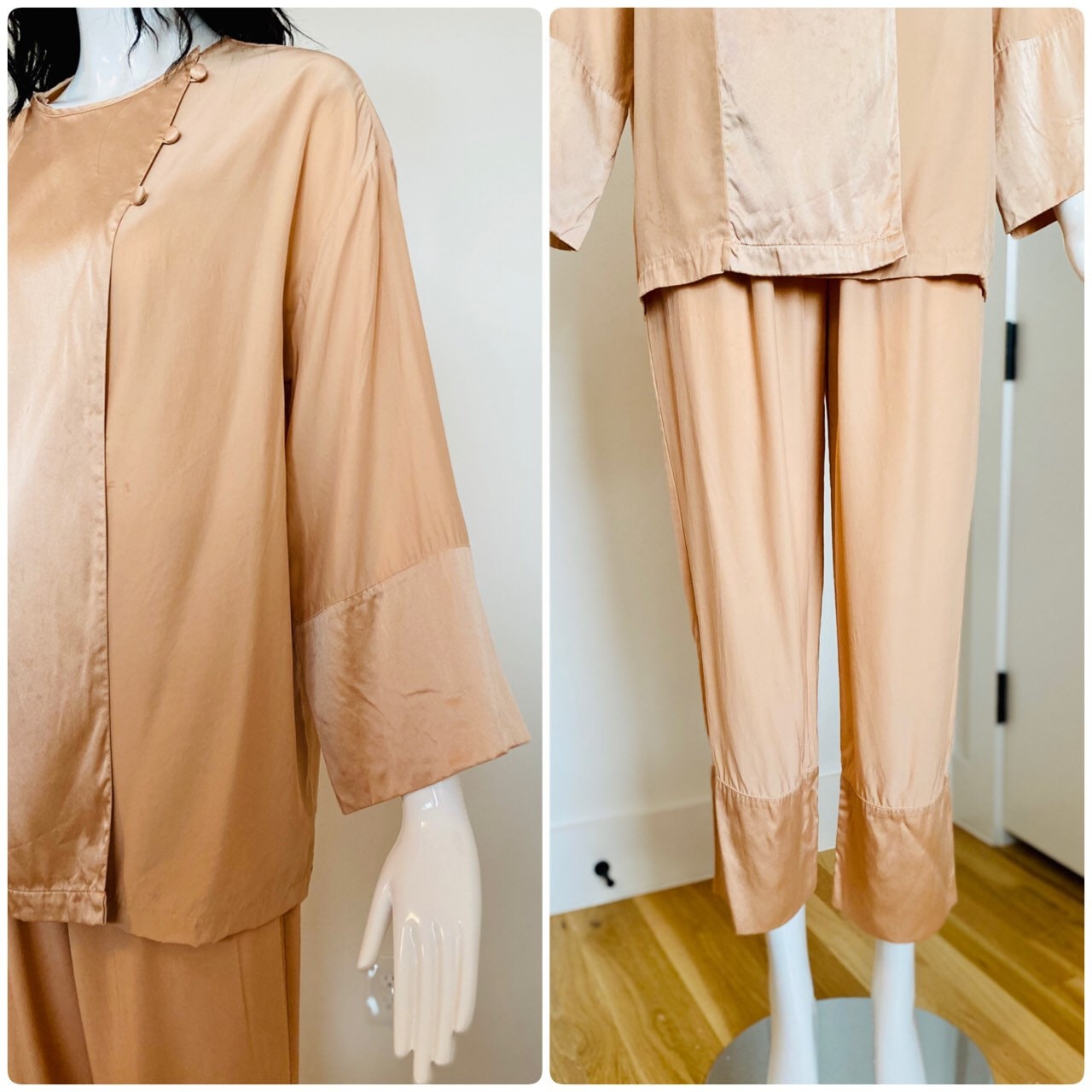 Valentino Silk Pale Pink Pajamas Pant Set Couture Loungewear Rare Ensemble
