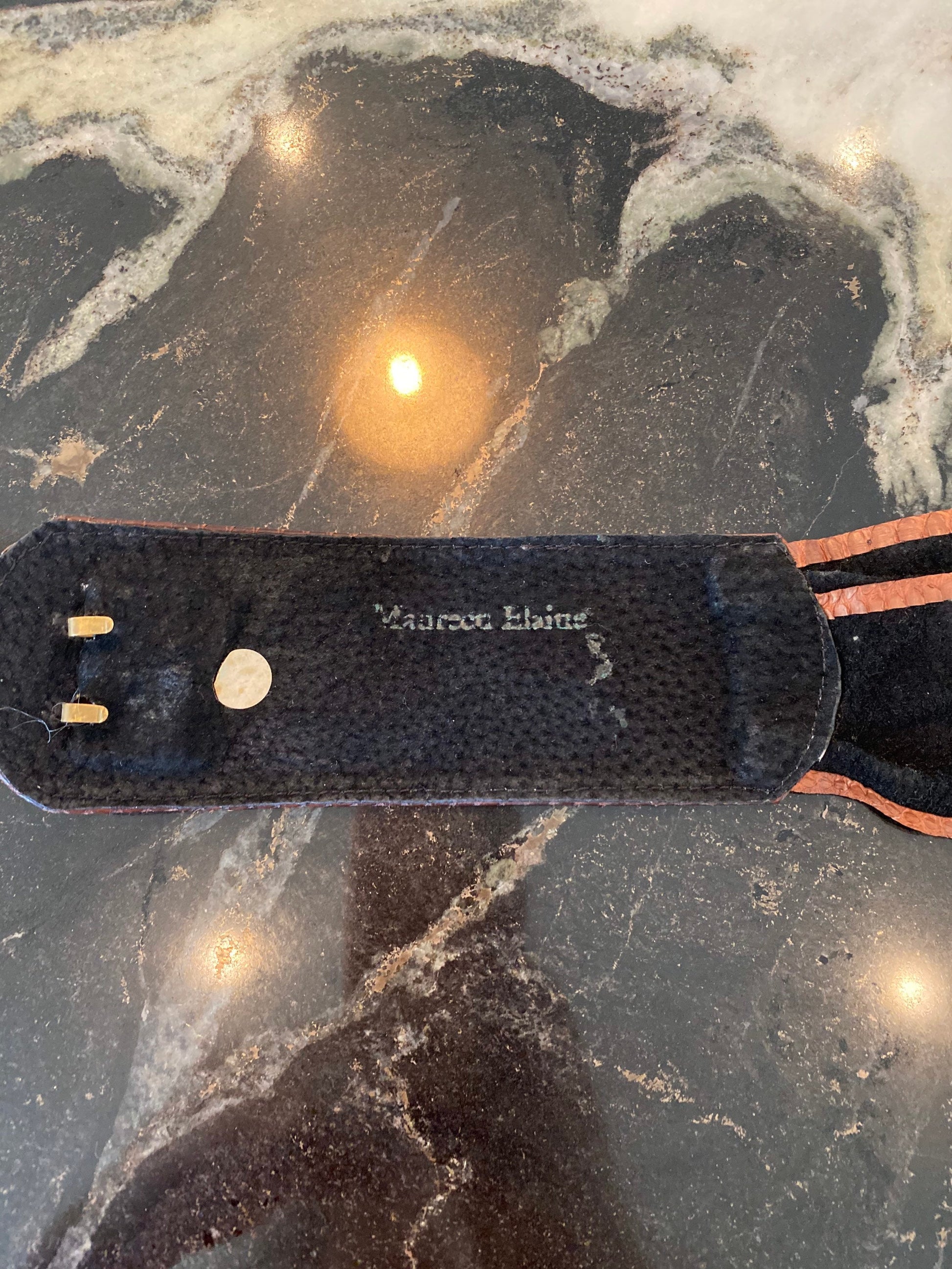 XS/Small Python Vintage High Waist Brown and Tan Neutral Wide Twisted Belt