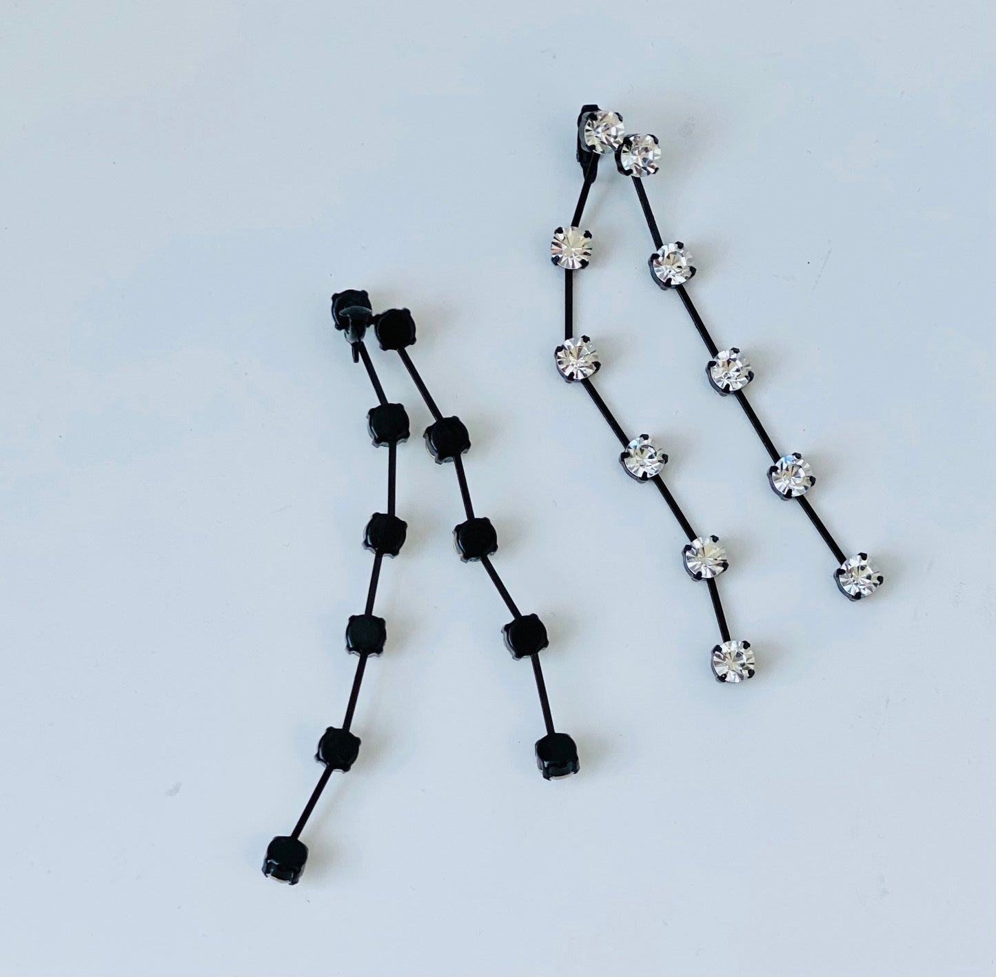 Kenneth Jay Lane for Barney’s Statement 5" Duster Rhinestone Signed Party Clip on Earrings