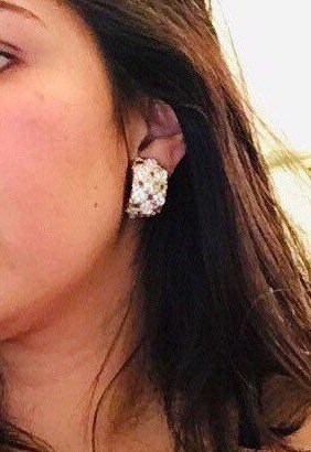 Oversized Swarovski Earrings / 80s Earrings / Vintage Multi Color Crystal Glam Earrings / Clip Ons