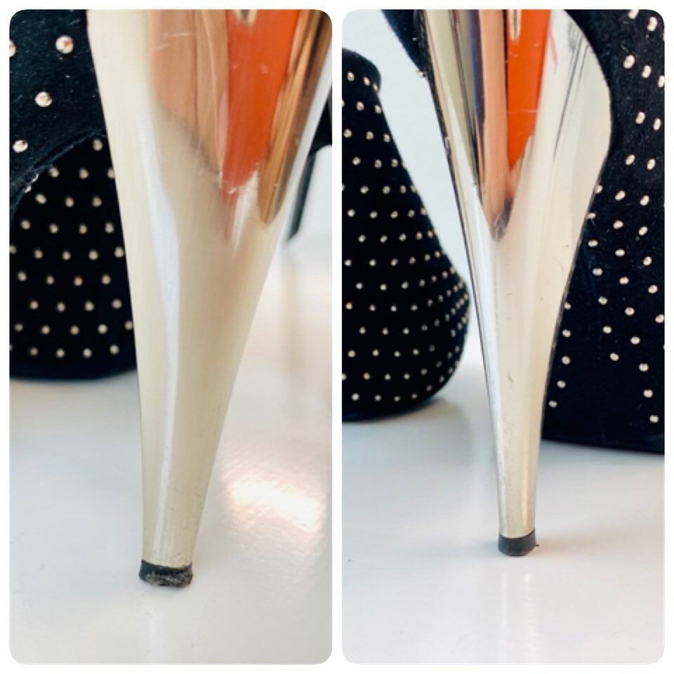 Sky High Sexy Y2K Giuseppe ZANOTTI Open toe Platform Studded Stilettos 38.5