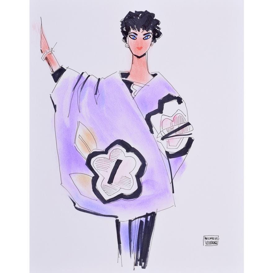 80s Michaele VOLLBRACHT Silk Floral Maxi Side Slit Dress XS P As Is