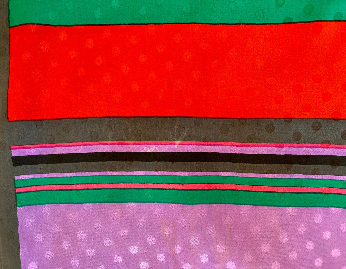 70s Emanuel Ungaro Rainbow Fun Stripe Long Silk Scarf Hand Rolled 42" X 11"