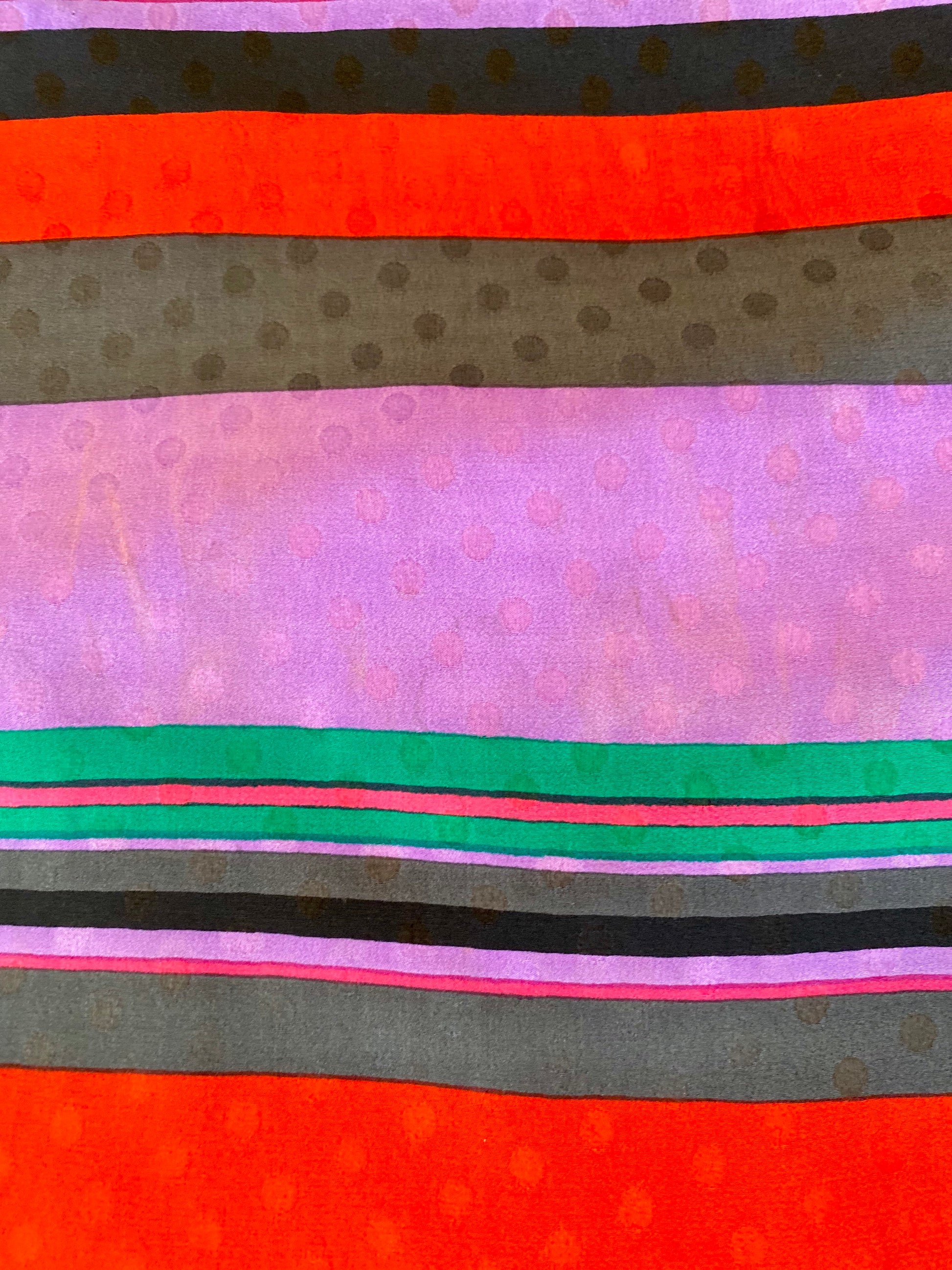 70s Emanuel Ungaro Rainbow Fun Stripe Long Silk Scarf Hand Rolled 42" X 11"