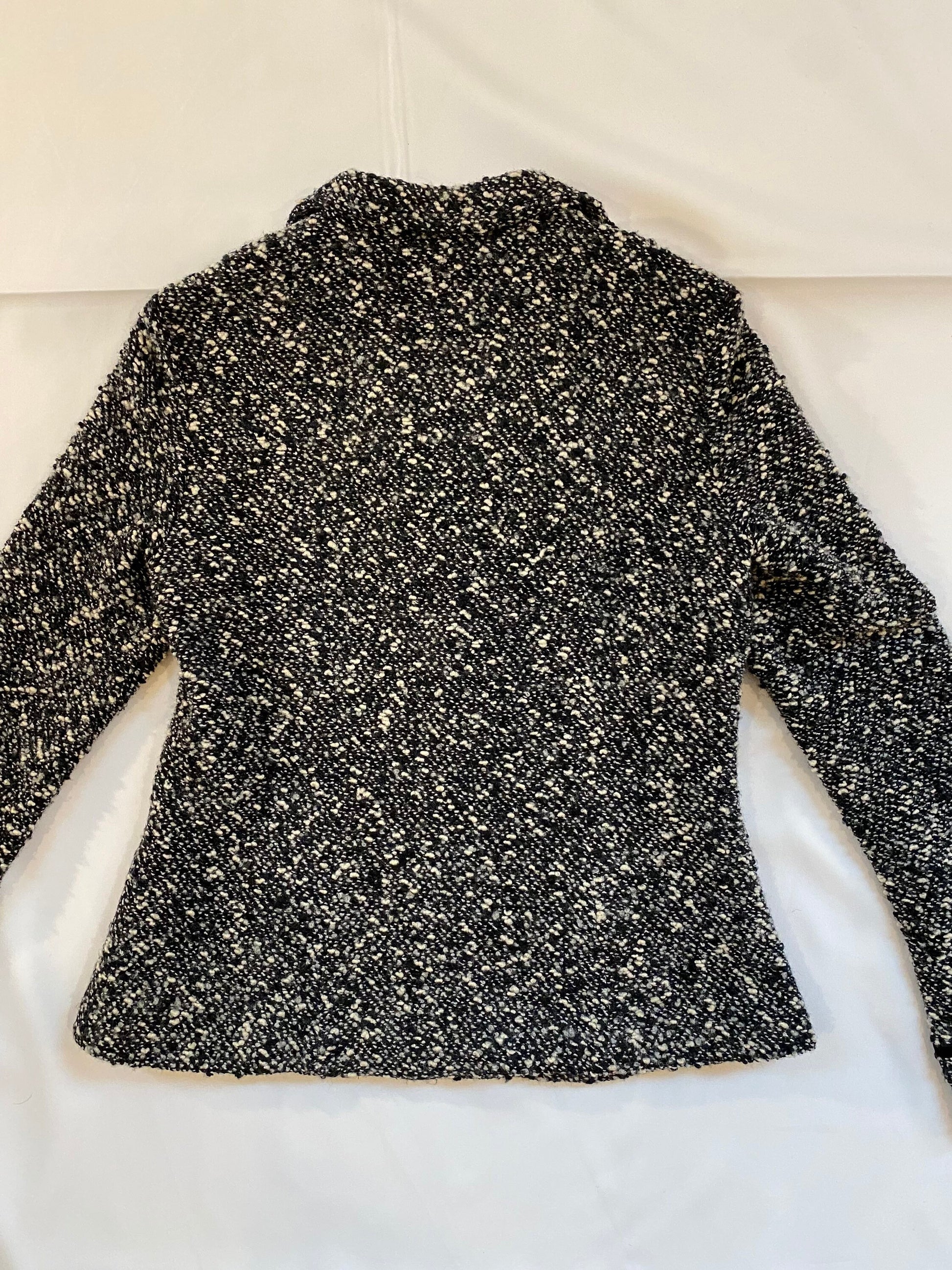 Nannette Lapore Boucle Tweed Oversized Belle Sleeves, Funky Lined Jacket Large