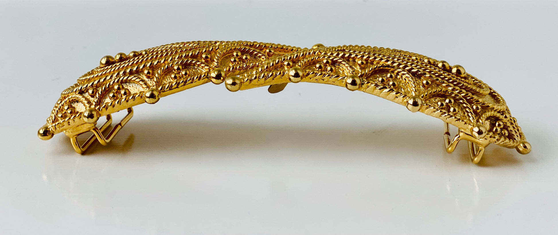 80s Mimi DiN Signed Gold Plated Oversized Paisley Statement Buckle