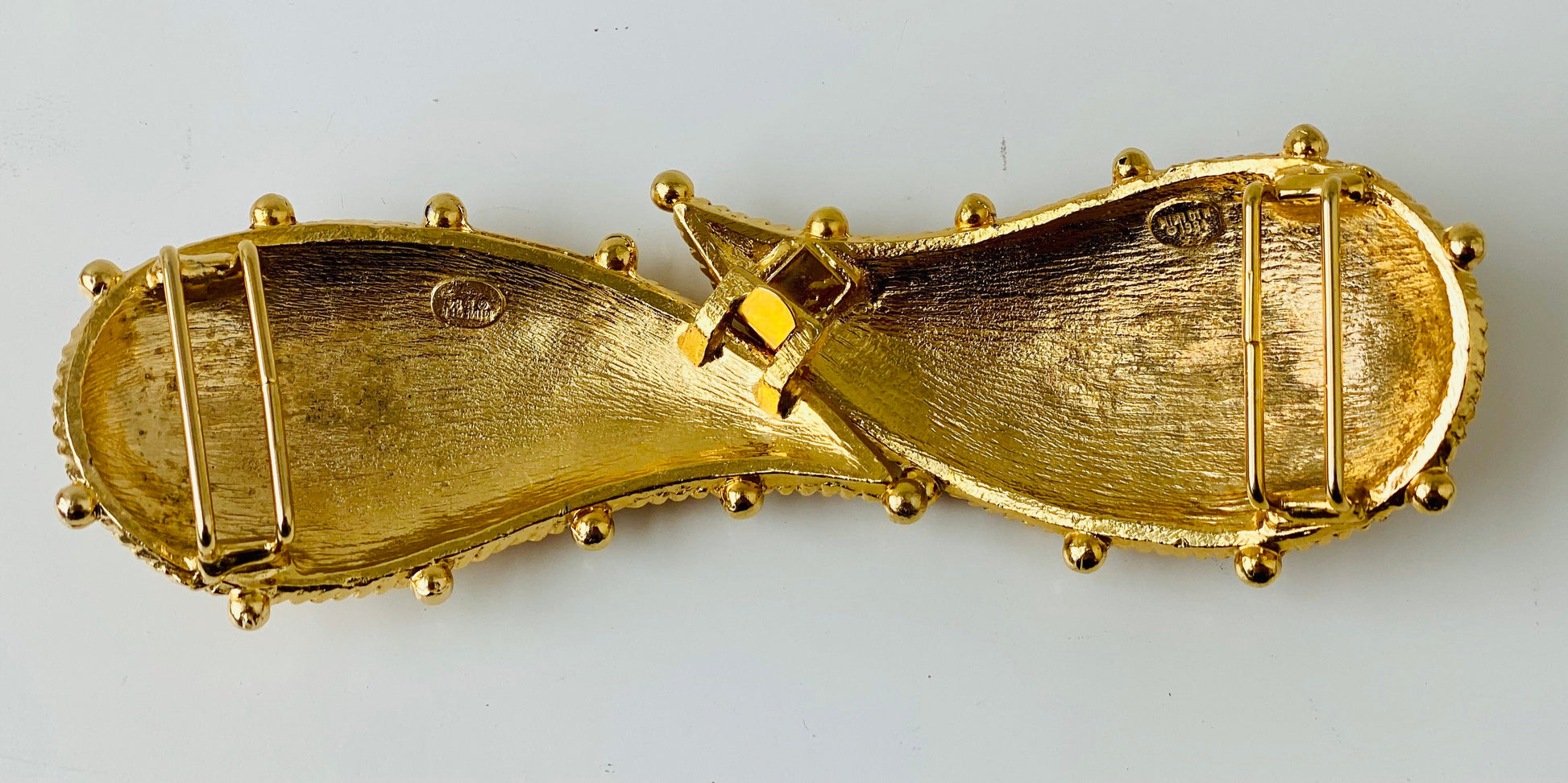 80s Mimi DiN Signed Gold Plated Oversized Paisley Statement Buckle