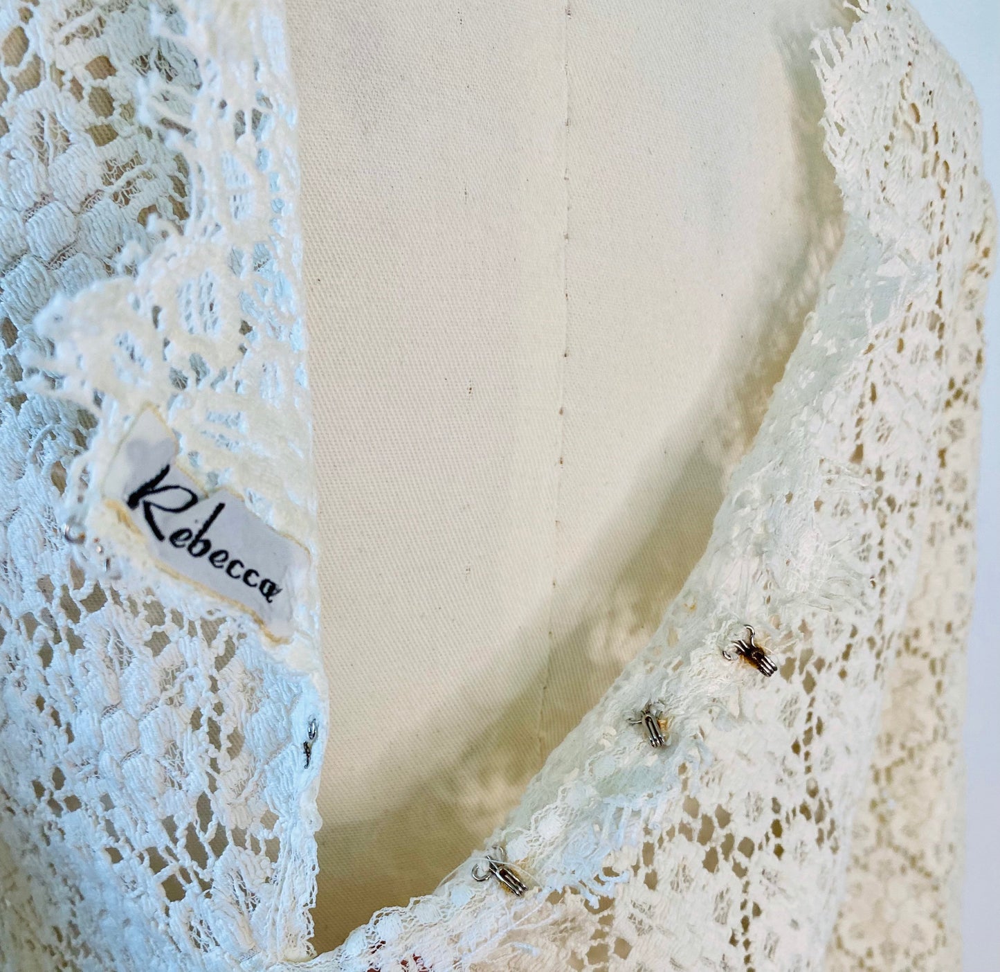 60/70s Hippie Crochet Lace Micro Mini Tunic Dress Flower Power by Rebecca