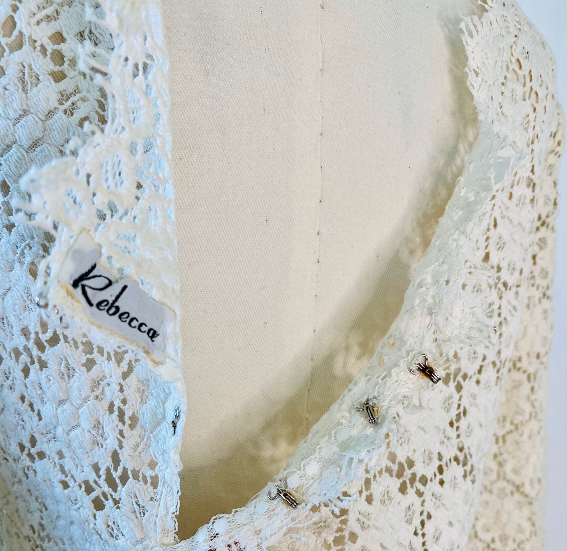 60/70s Hippie Crochet Lace Micro Mini Tunic Dress Flower Power by Rebecca