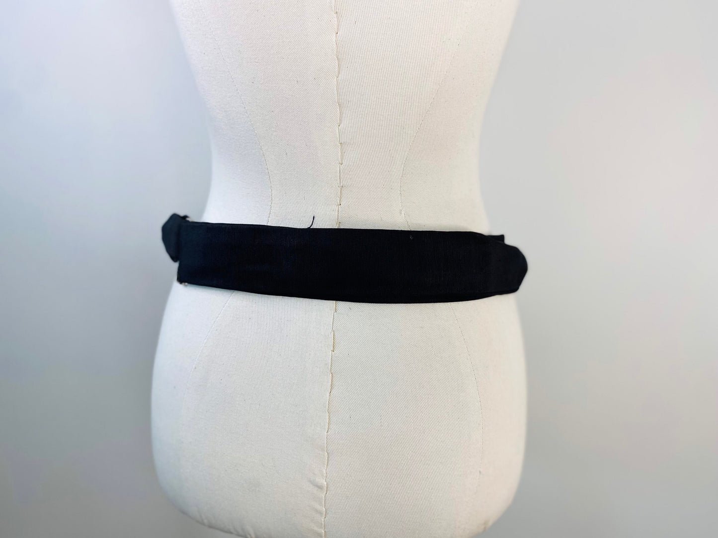 80s Carolyn Tanner Wooden Beaded Boho Sash Fabric Vegan Belt