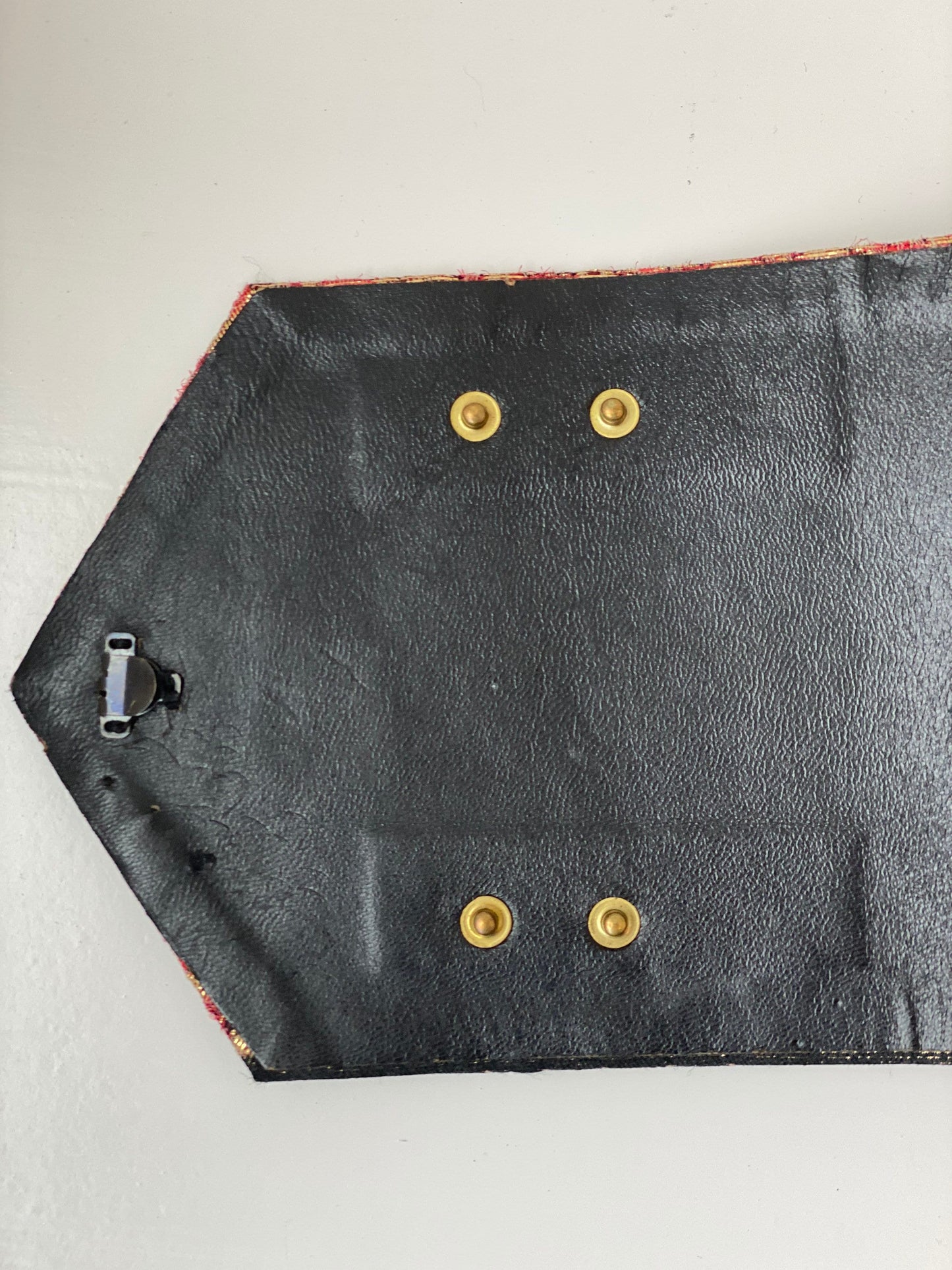 Maurice Rentner Brocade Gold and Red Exquisite Wide Corset Waist Belt 30"