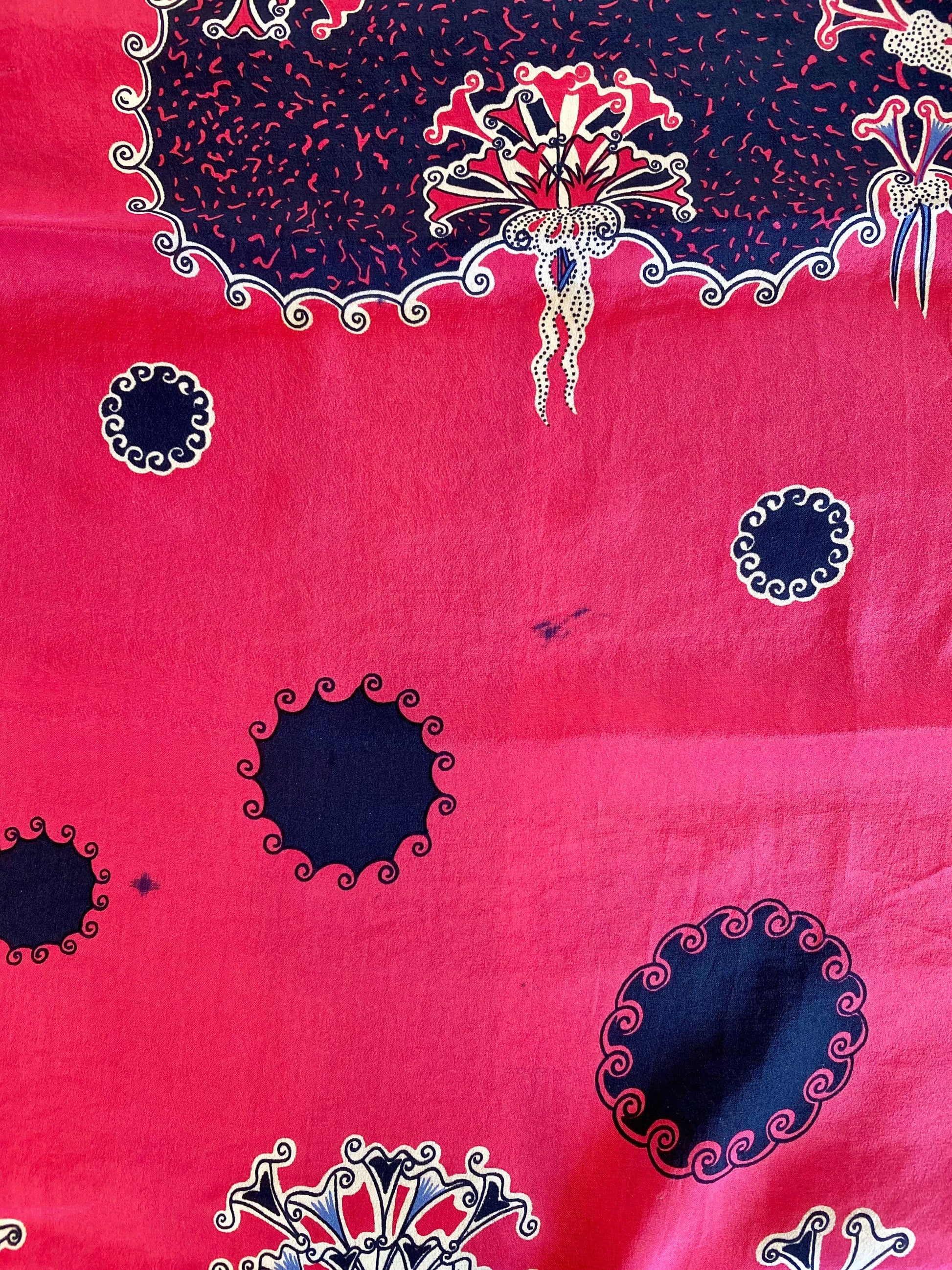 Vintage ZANDRA RHODES Silk Shawl Scarf Wrap HUGE 55” X 55"