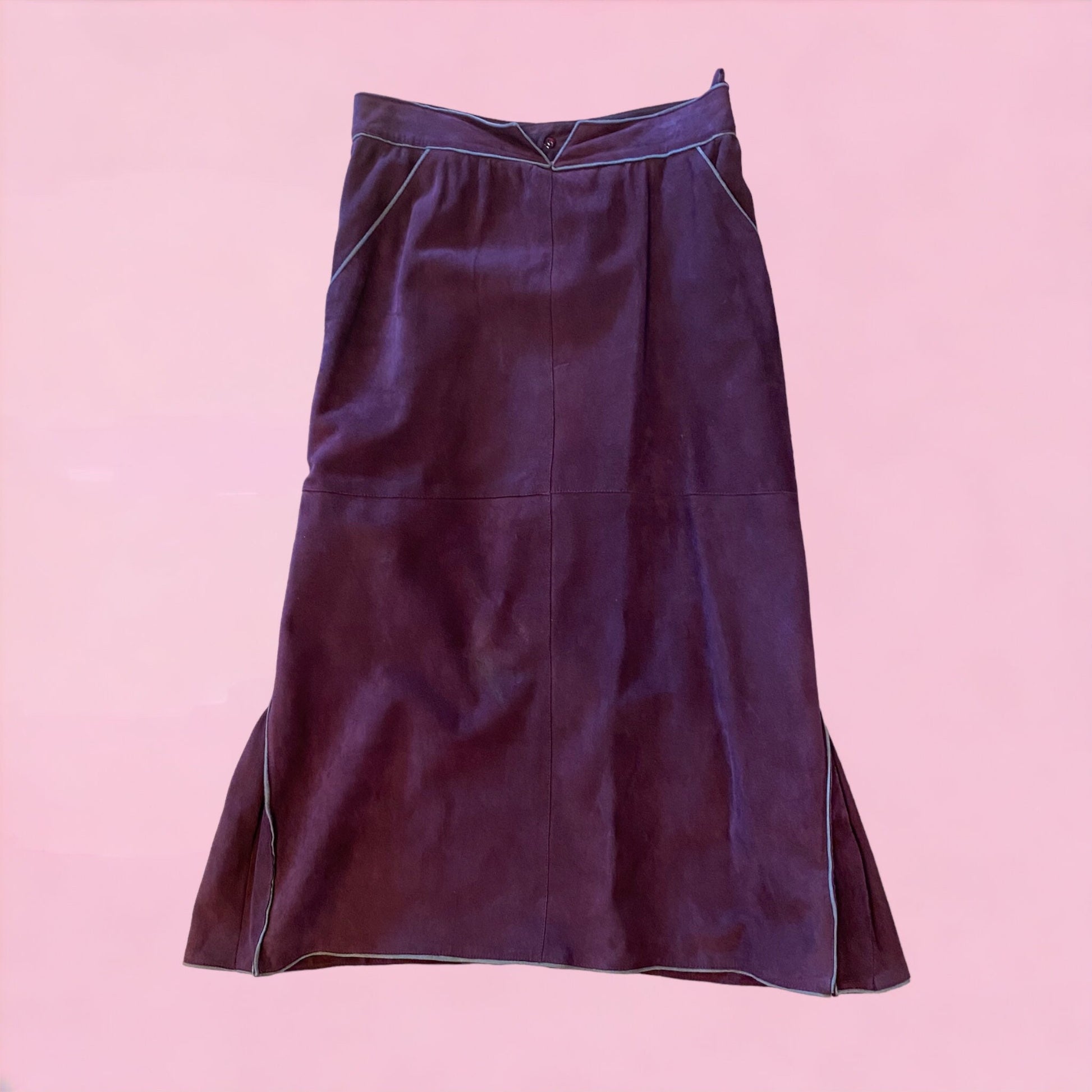 70s Roberto CAVALLI Suede Feather Application Vest and Skirt Ensemble As Seen At The Met