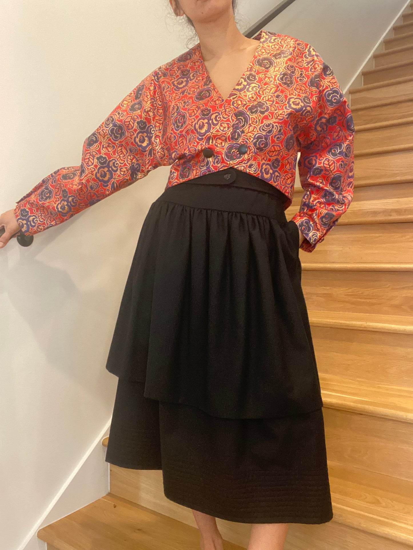 80s Carlos Falchi For Neiman Marcus Oversized Shoulders Cropped Printed Leather Jacket