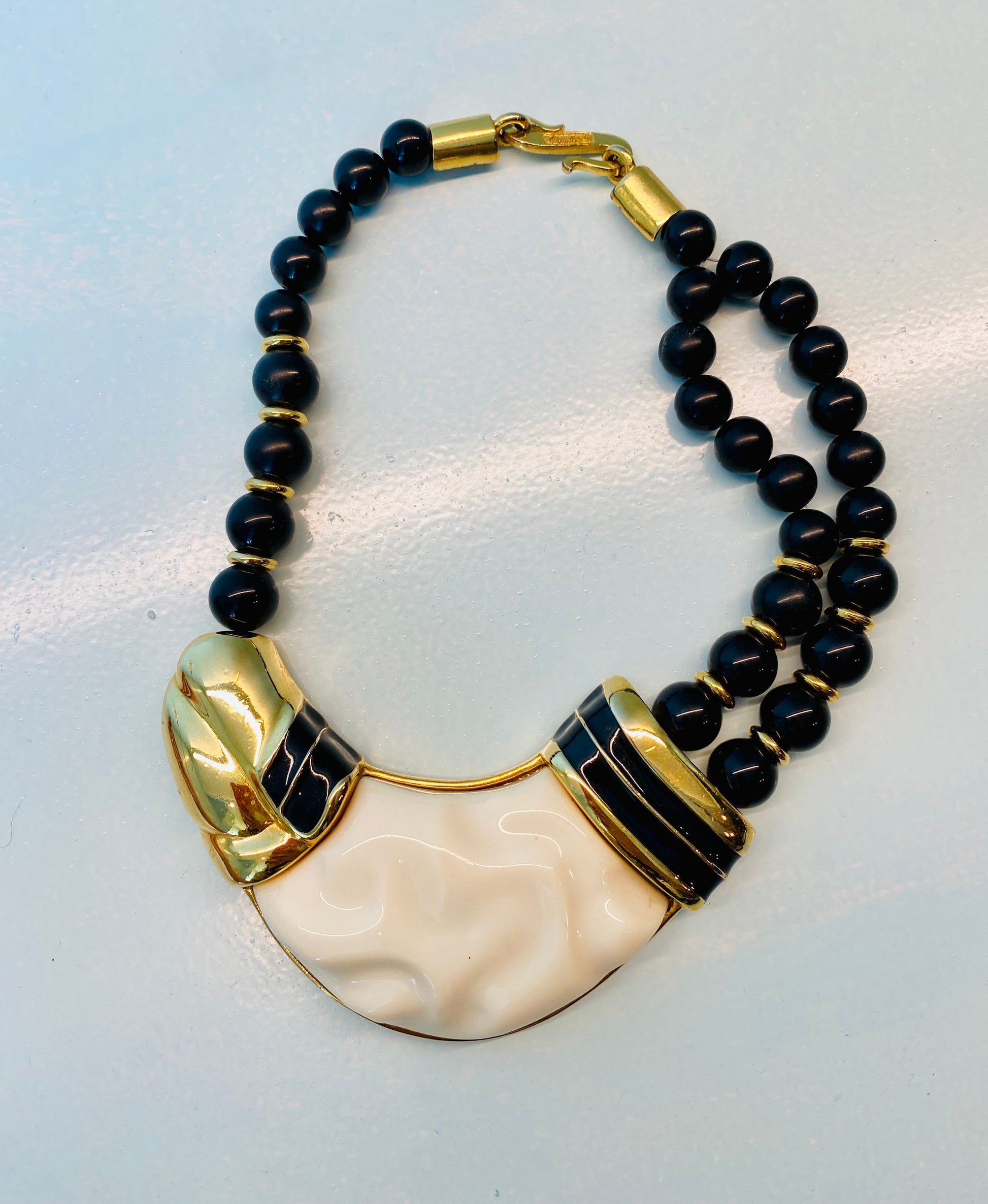 Disco Era Signed Alexis KIRK Statement Necklace Huge!