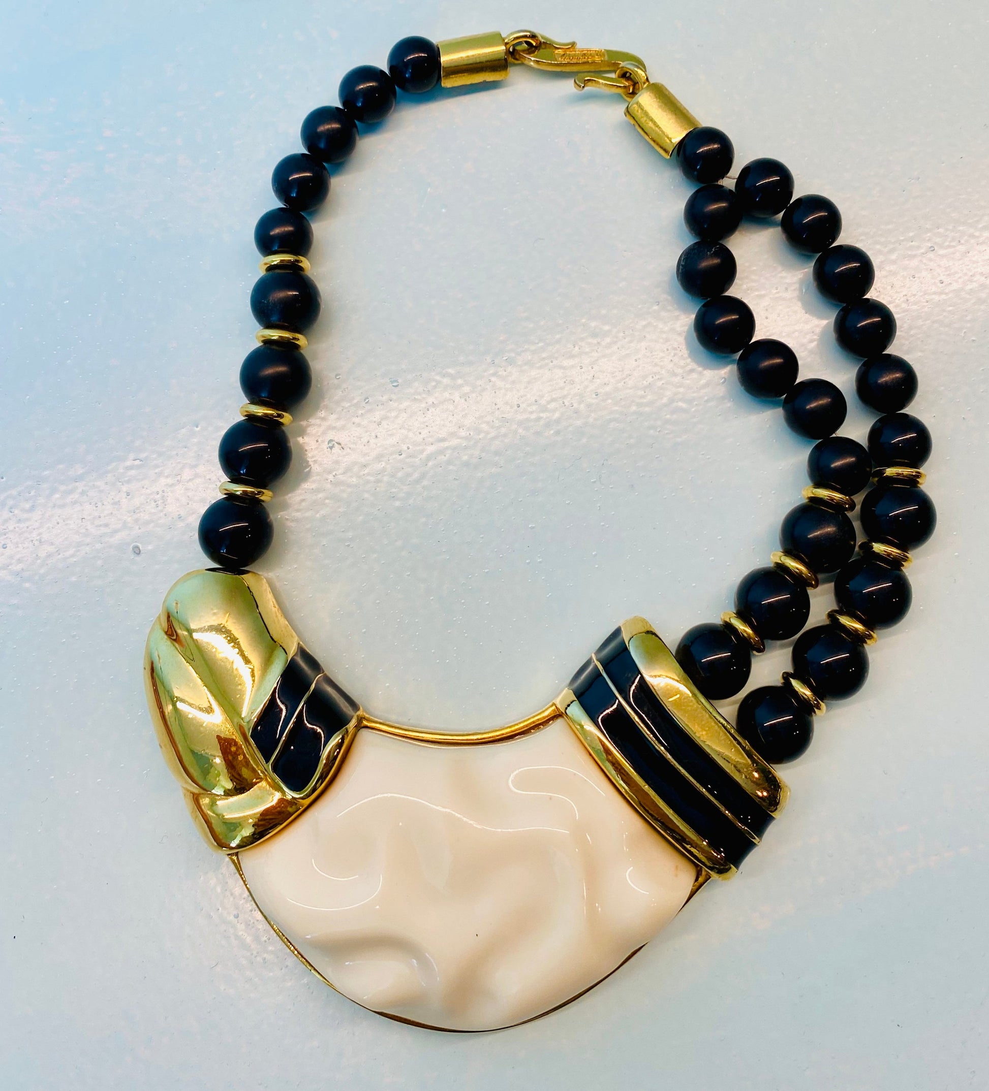 Disco Era Signed Alexis KIRK Statement Necklace Huge!