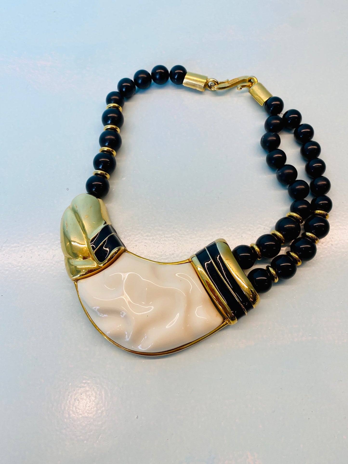 Disco Era Signed Alexis KIRK Statement Necklace Huge!