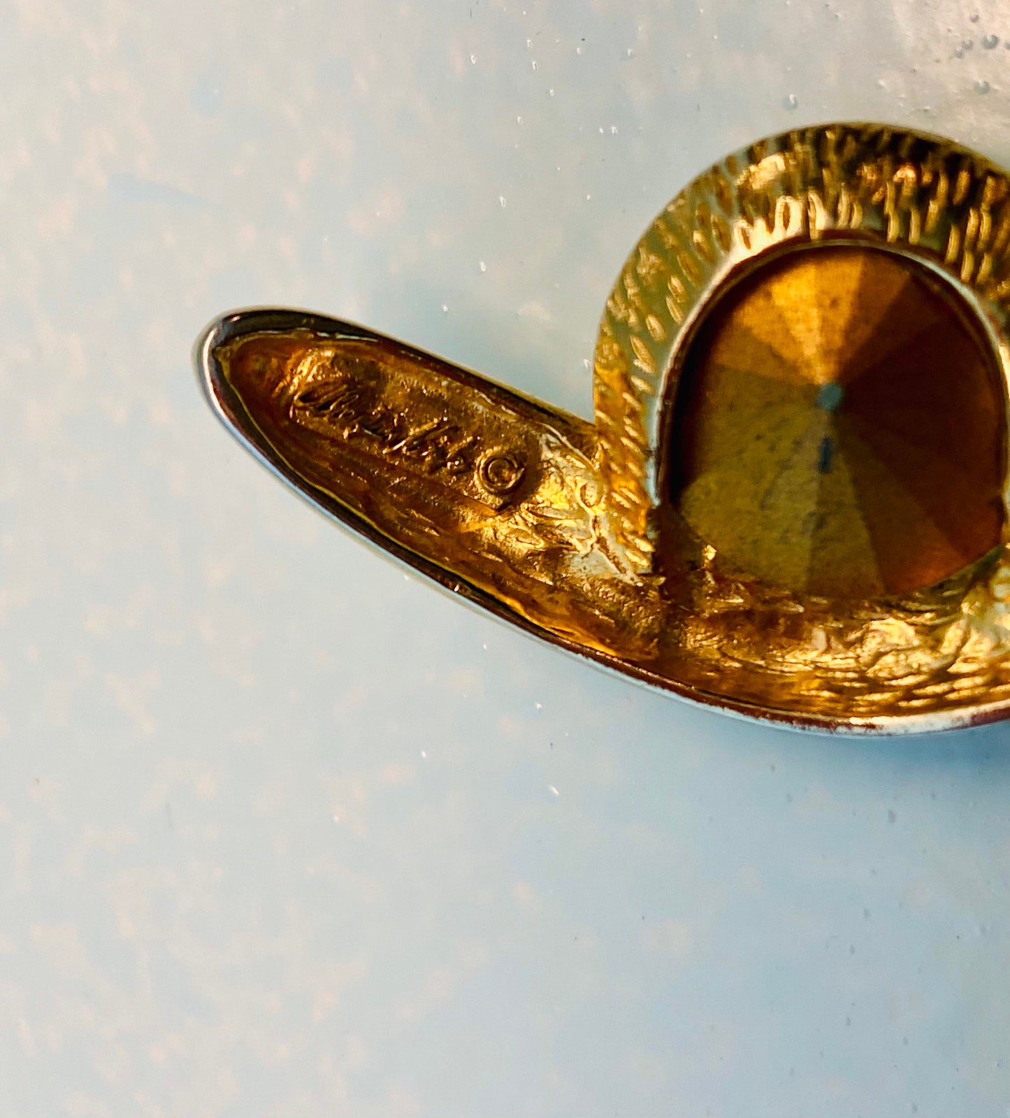 70s Alexis KIRK Huge Crystal Gold Plated Disco Clip On Earrings