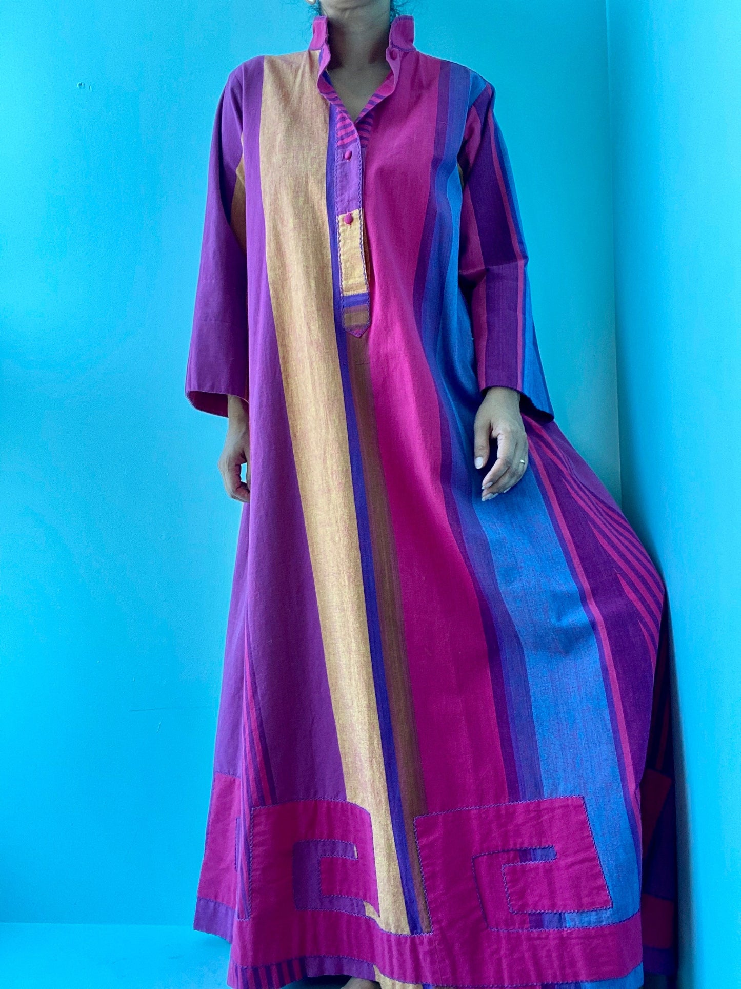 70s JOSEFA Rainbow Striped Caftan