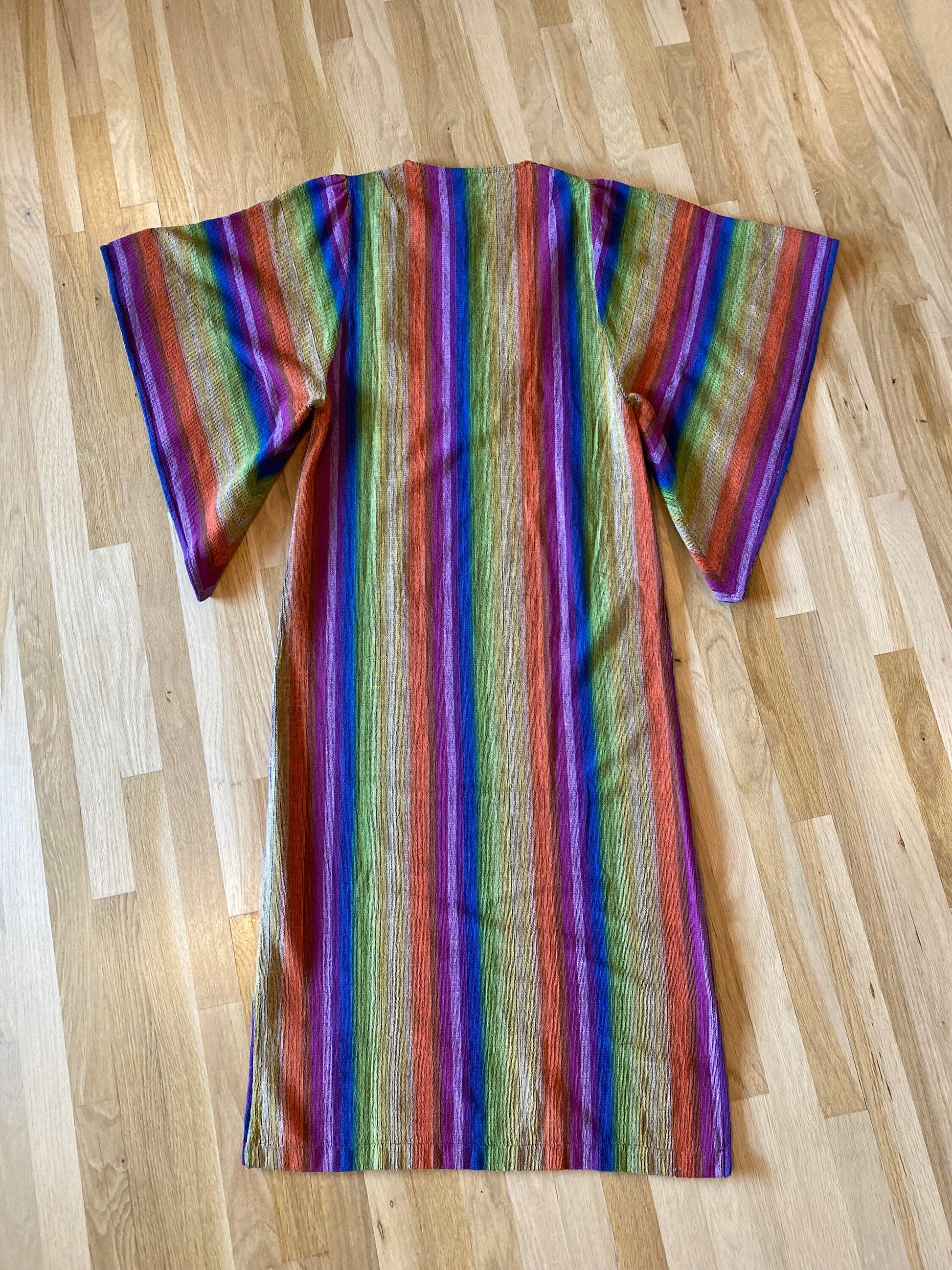 60s Rikma Rainbow Angel Sleeves Cotton Caftan