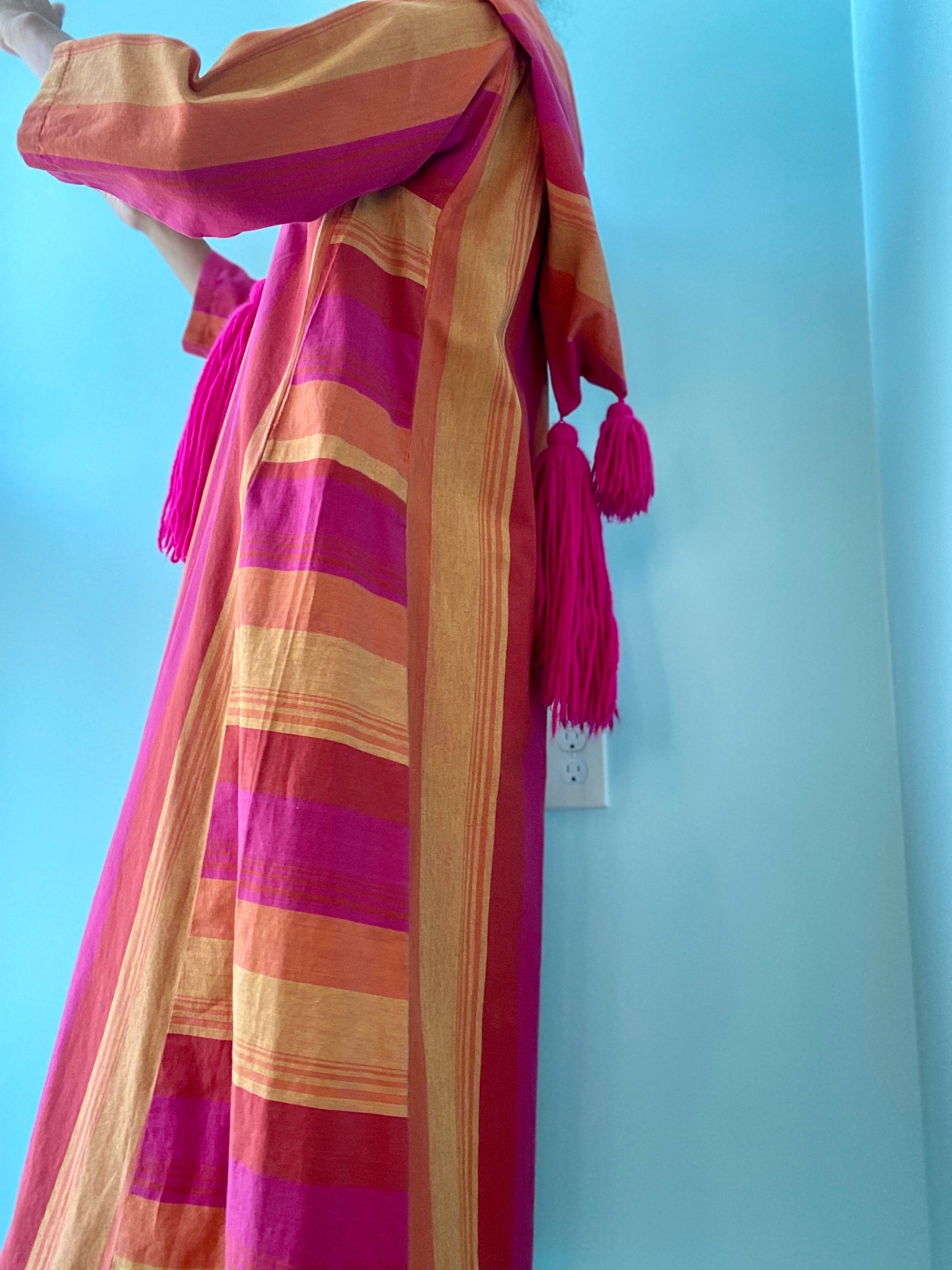 70s Josefa Cotton Hooded Caftan