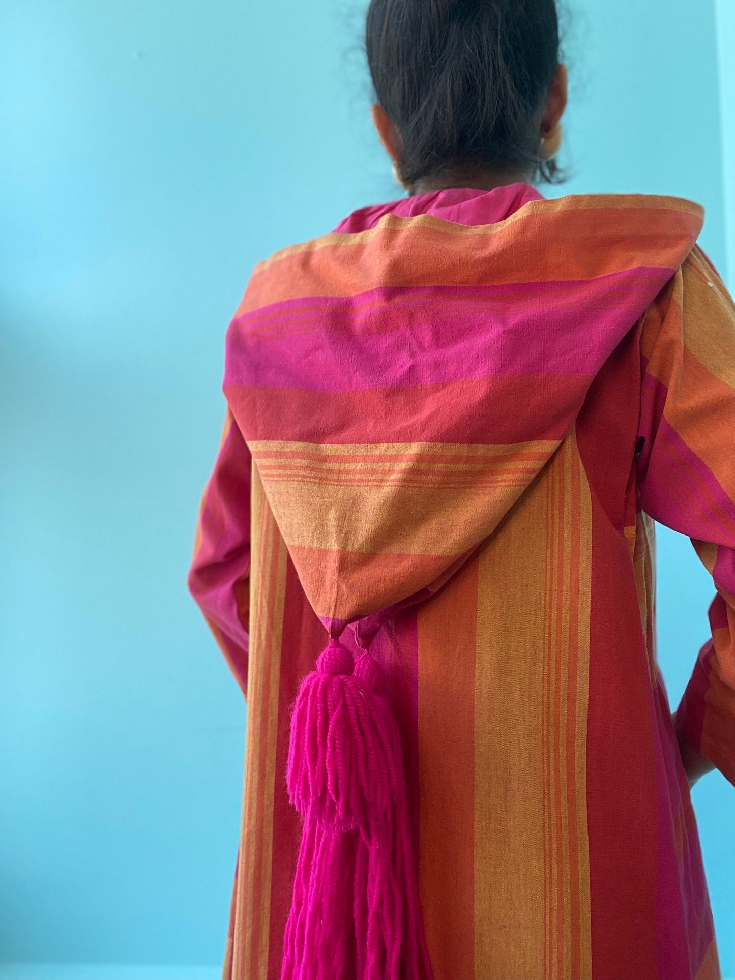 70s Josefa Cotton Hooded Caftan