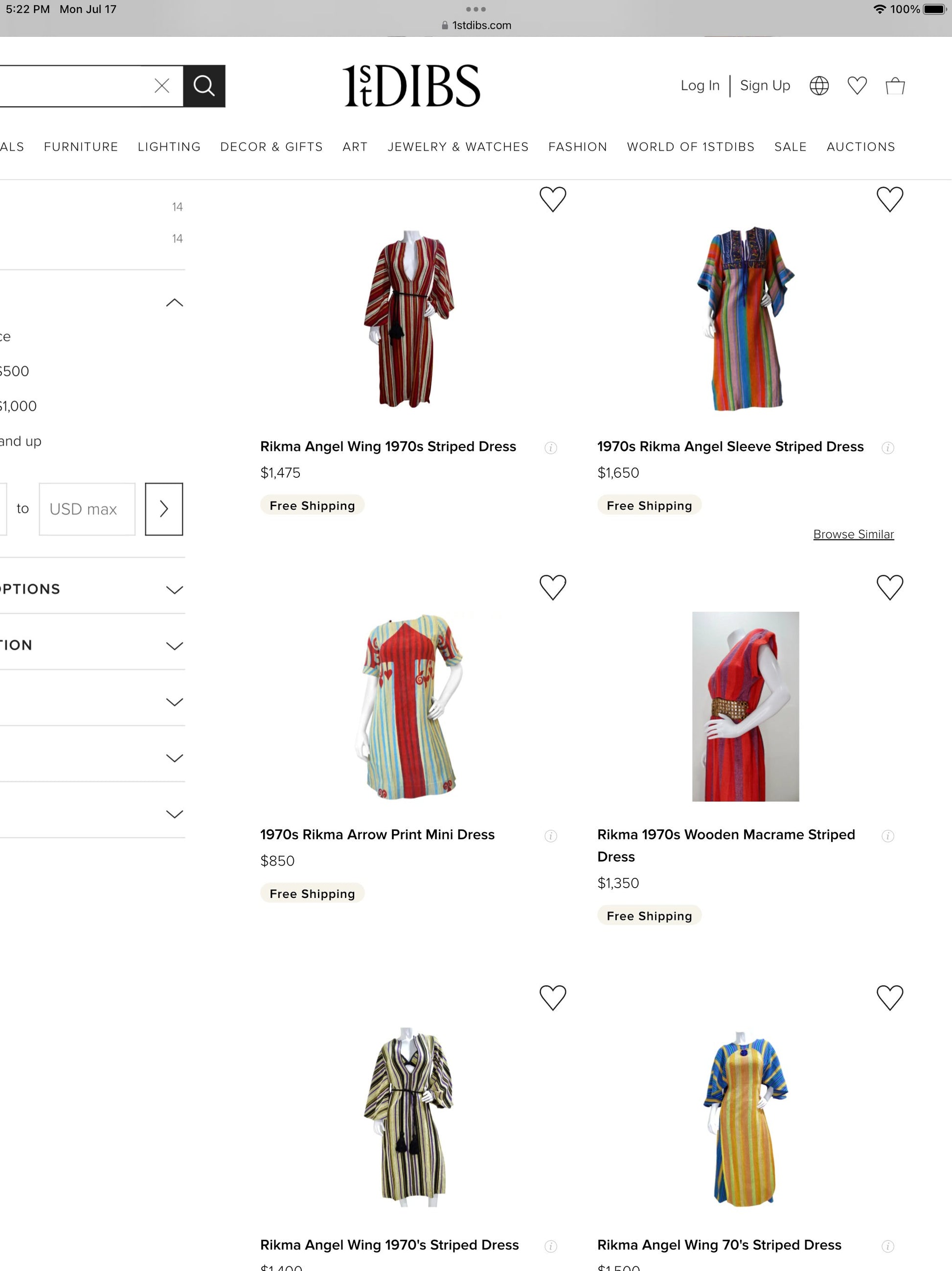 60s Rikma Rainbow Angel Sleeves Cotton Caftan