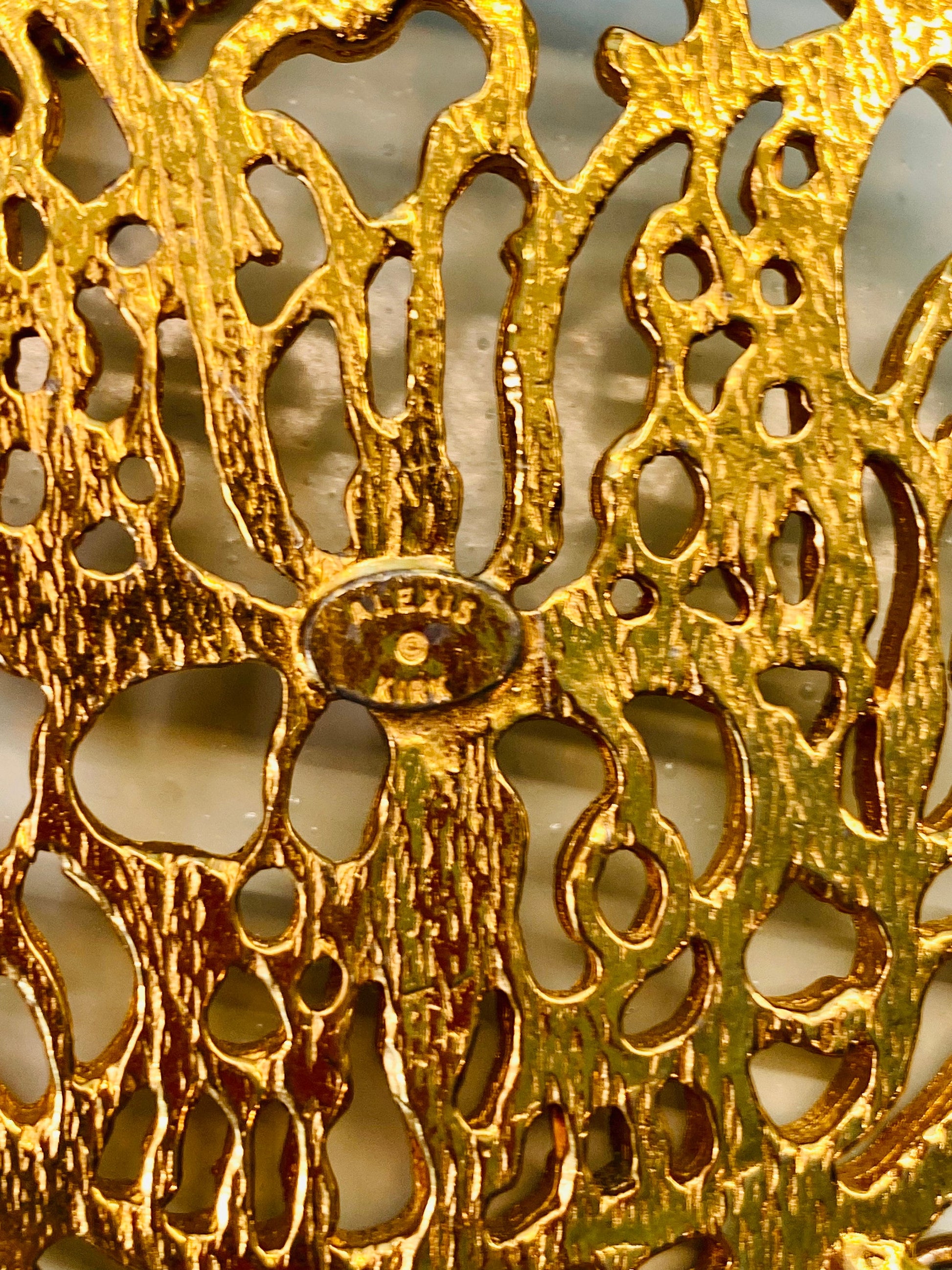 70s Signed Alexis Kirk Gold Massive Butterfly Pendant