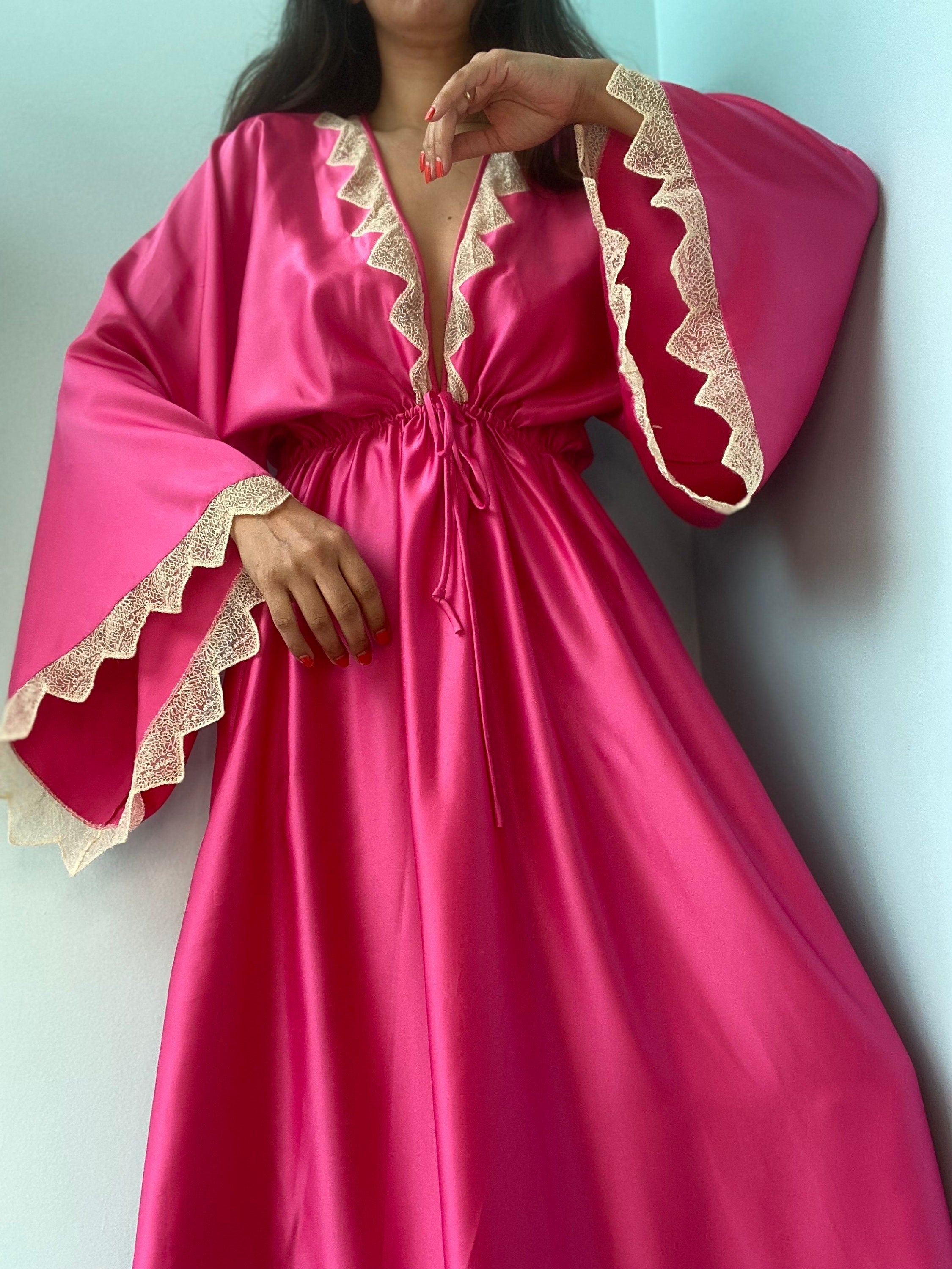 Magenta Satin Dress