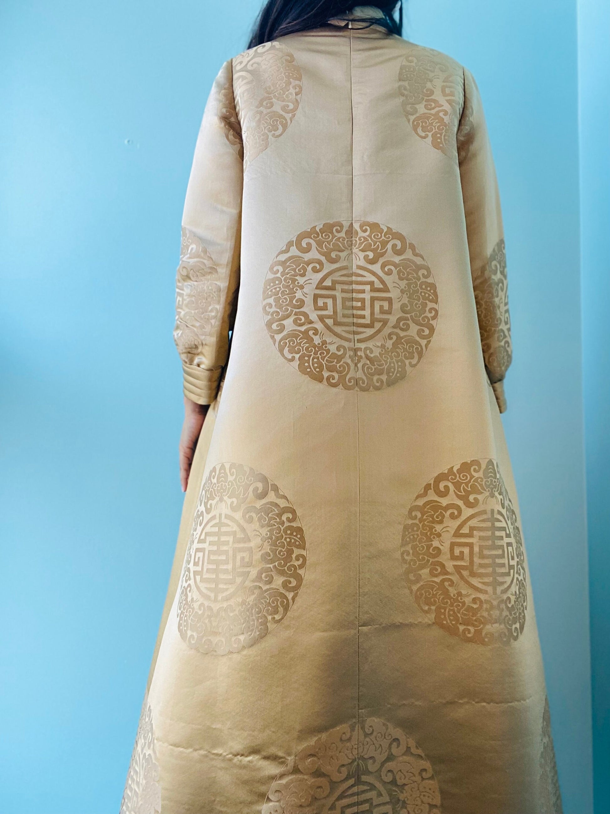 1960s Silk Neiman Marcus Bronze Caftan